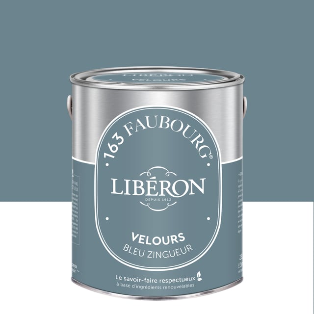 Peinture mur, boiserie bleu zingueur velours LIBÉRON 163 faubourg 2.5L