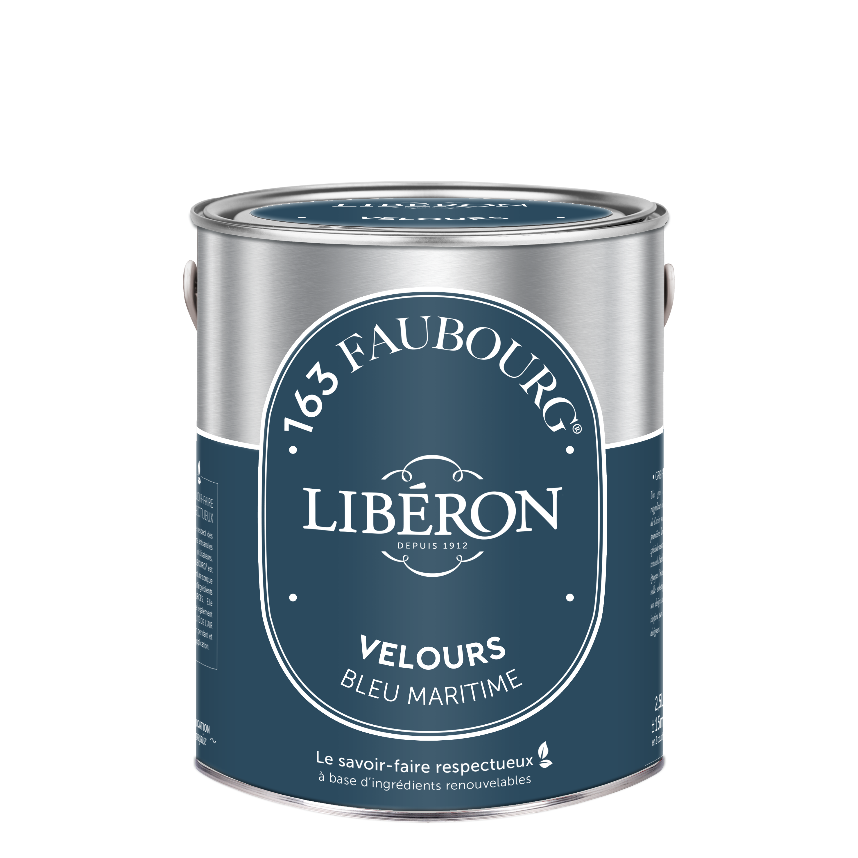 Peinture mur, boiserie bleu maritime velours LIBÉRON 163 faubourg 2.5L - 4