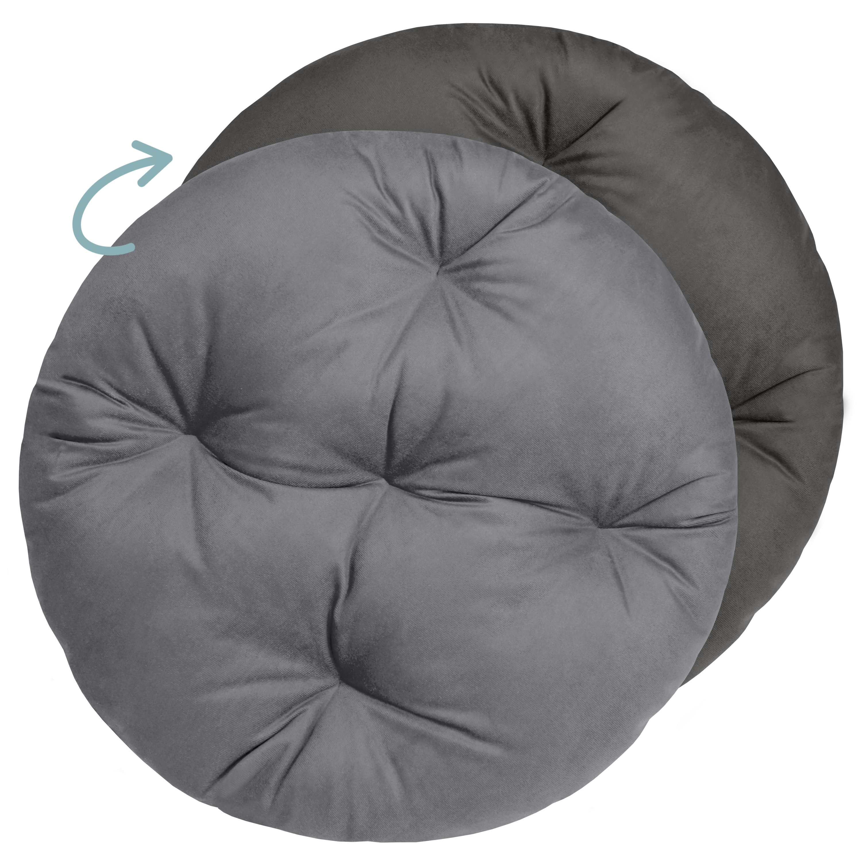 Poduszka na fotel, podłogę Brasil Velvet szara 60 - 4