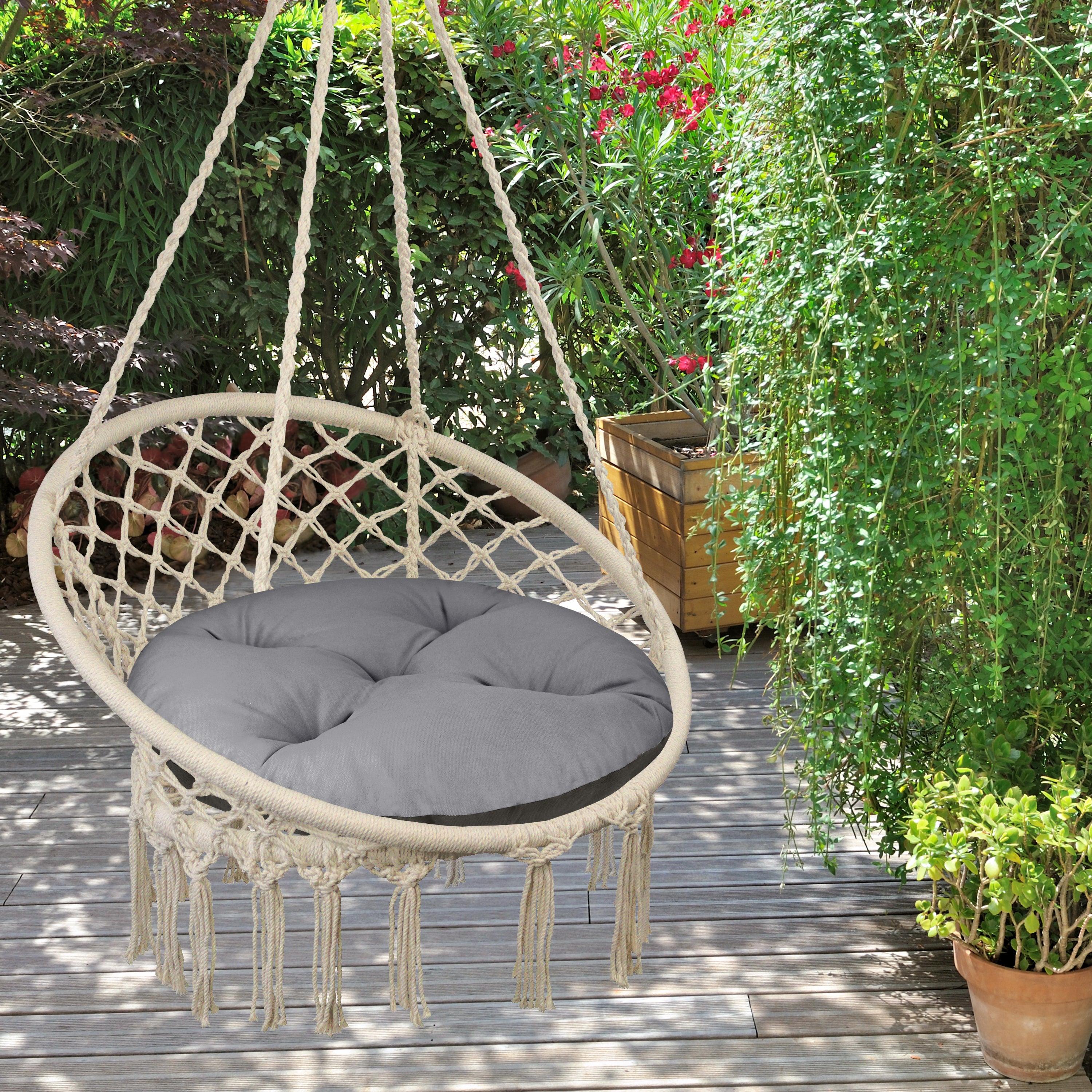 Poduszka na fotel, podłogę Brasil Velvet szara 60 - 2