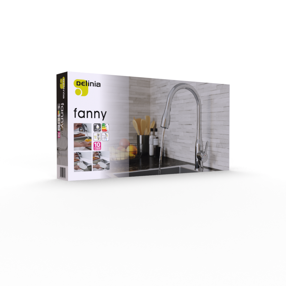 Torneira de bancada com chuveiro extraível cinza cromado Delinia Fanny - 12