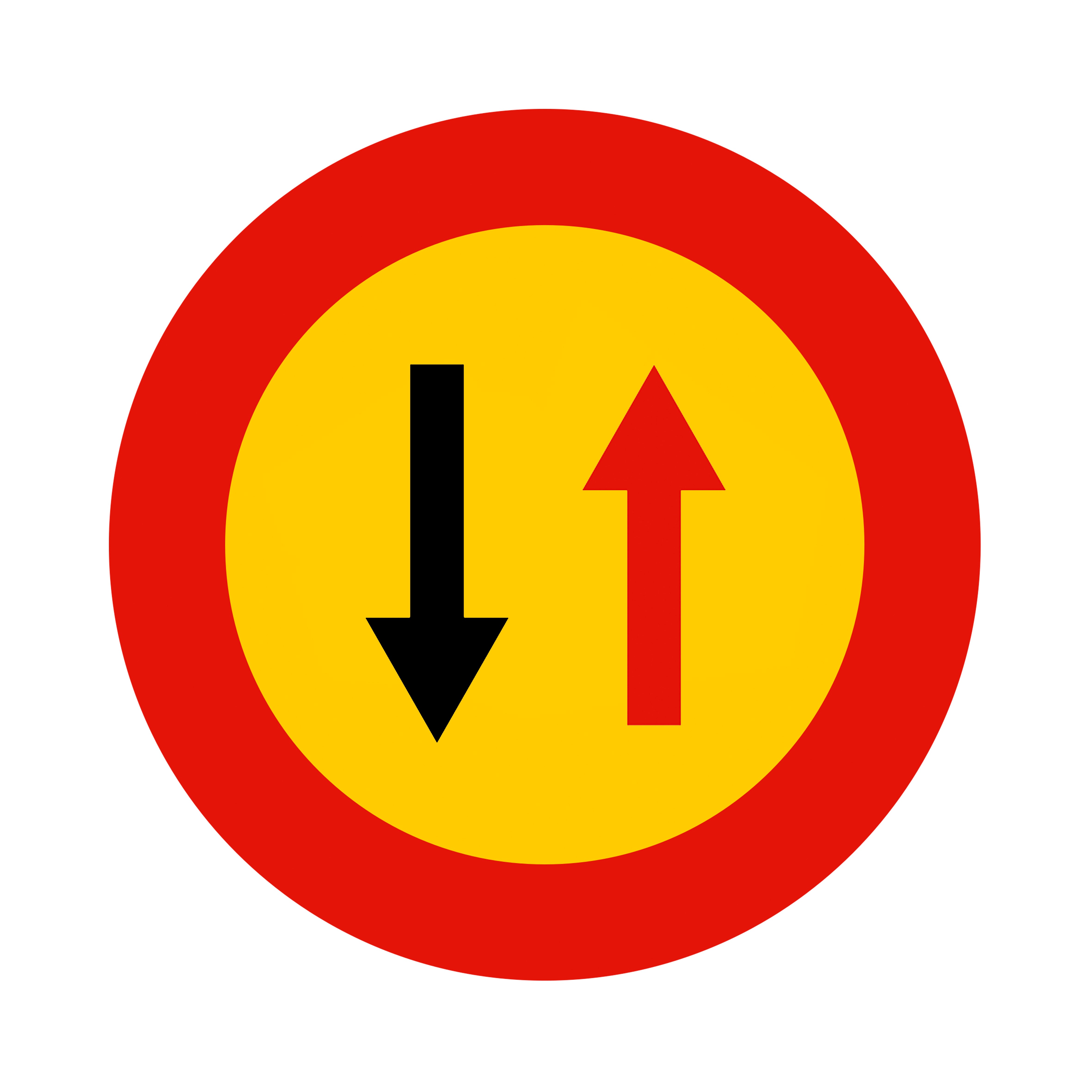 Señal vial para obra prioridad de paso fondo amarillo 600mm | Leroy Merlin