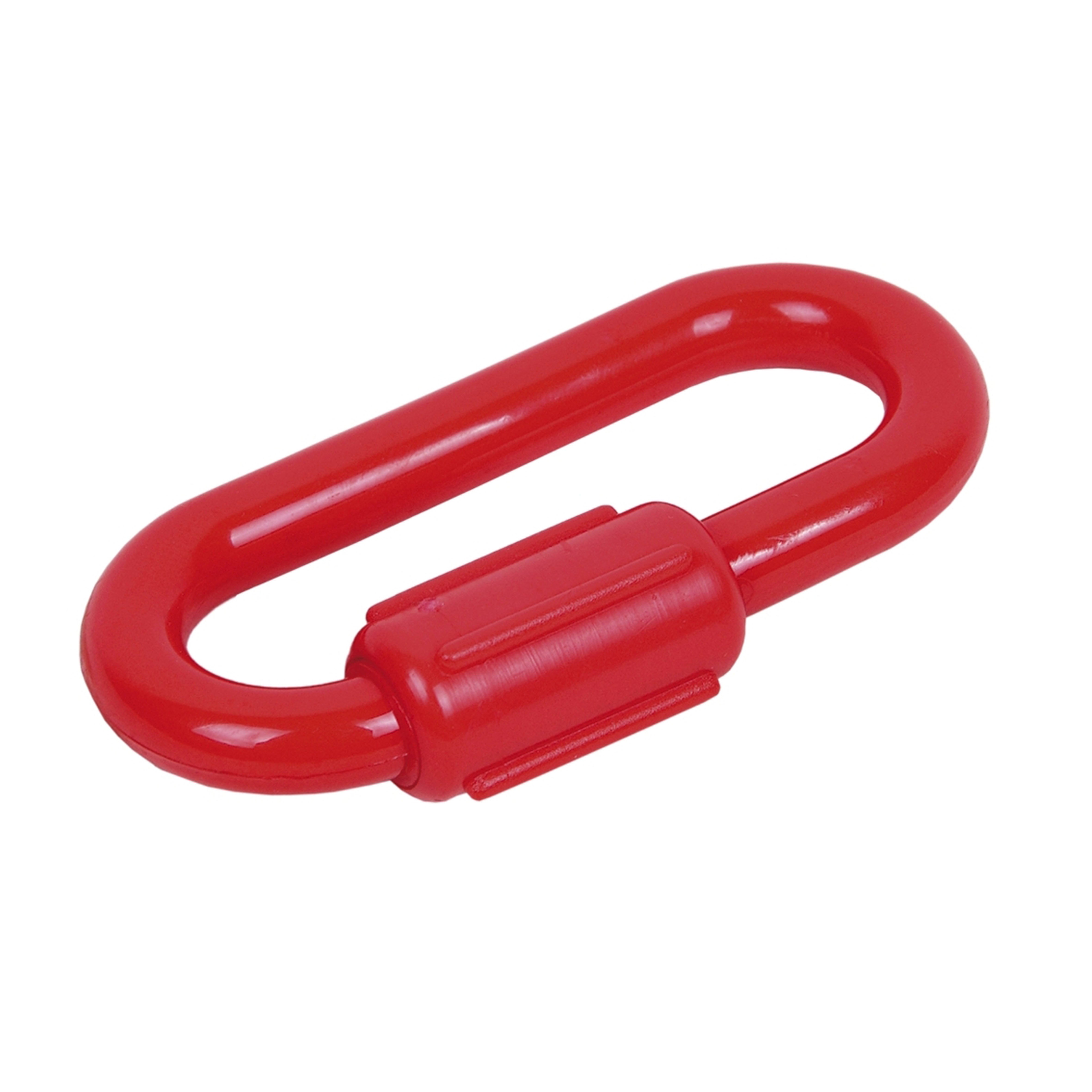 Eslabón ovalado rojo 8 mm plástico.