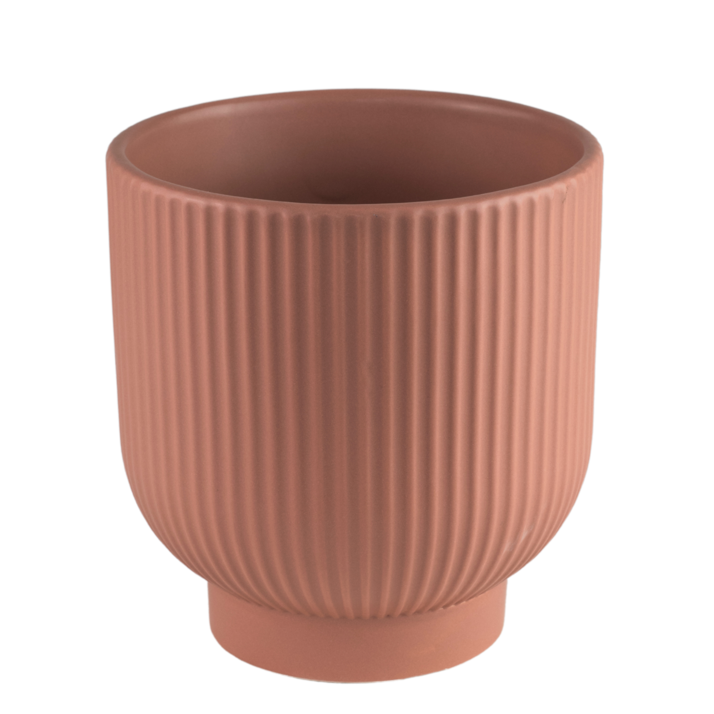 Osłonka doniczki ceramiczna Terra 13cm pomarańczowa