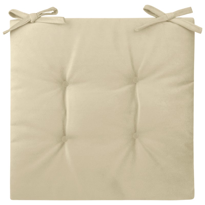 Poduszka na krzesło Tango Velvet beżowa 40x40x2cm