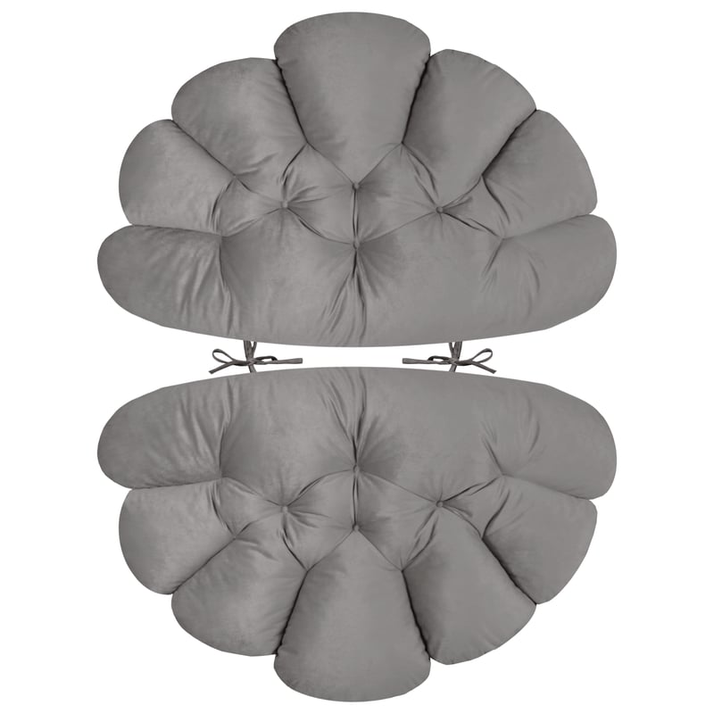 Poduszka na fotel, podłogę Flores Velvet szara 160