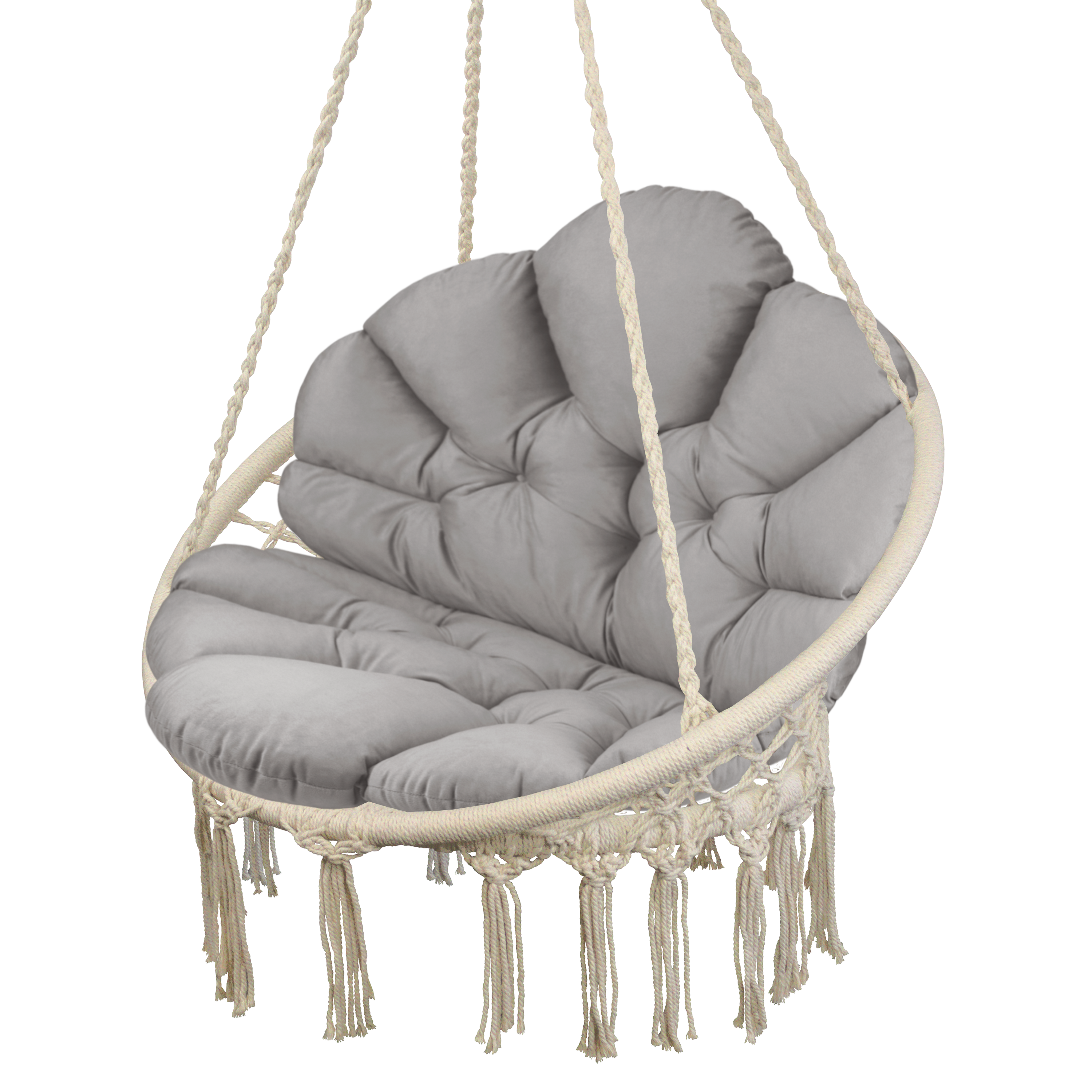 Poduszka na fotel, podłogę Flores Velvet szara 160 - 4