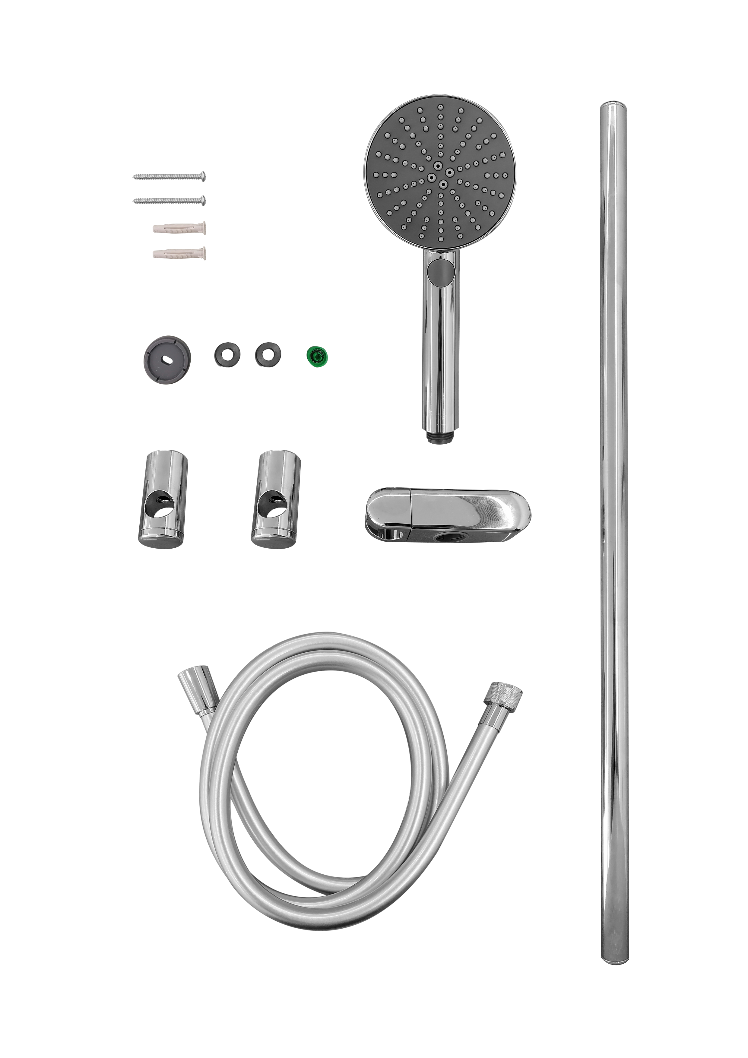 Pommeau de douche 3 jets, flexible et barre chrome SENSEA Easy - 5