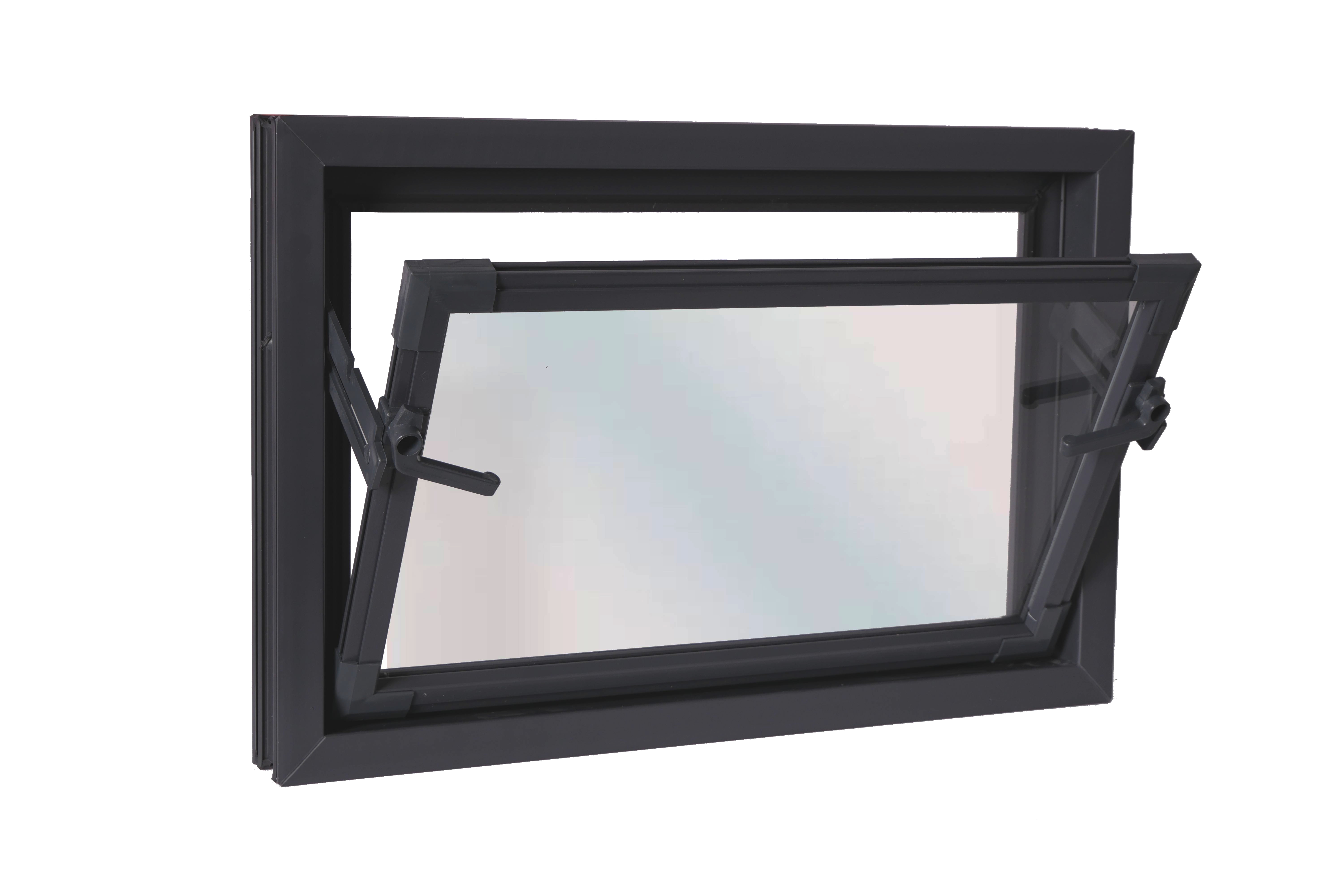 Okno PCV szyba pojedyńcza gospodarcze antracytowe 600x400 mm uchylne do wewnątrz ACO KIPP - 3