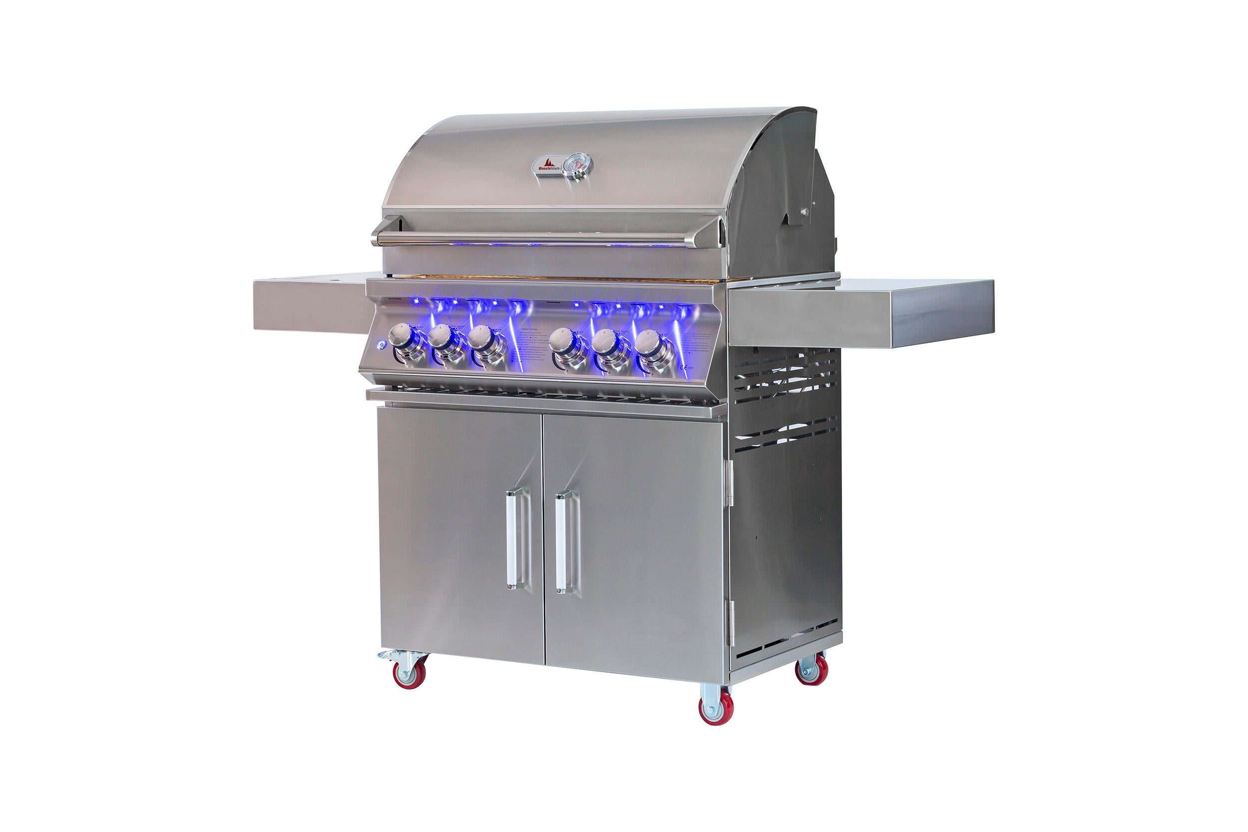 Barbacoa de gas tahuna 4b con carro de 6 quemadores y 25 kw de potencia