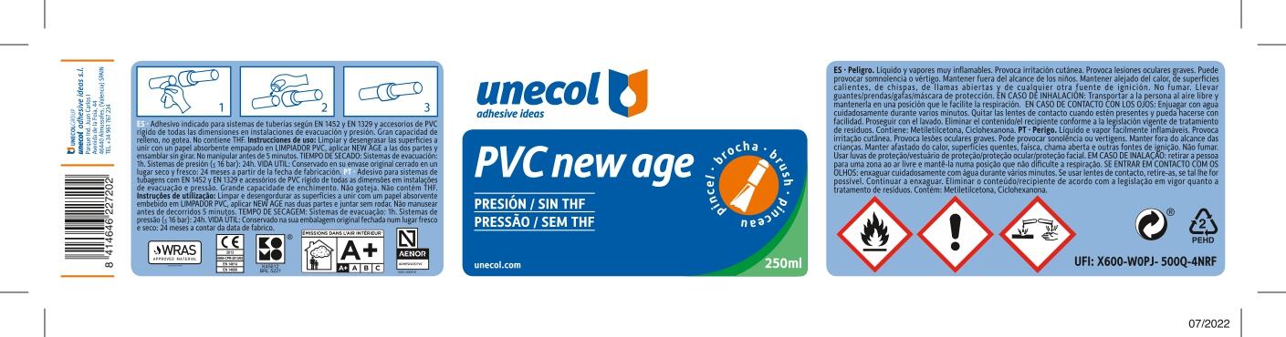 Cola PVC em gel sem THF com pincel 250ML incolor Unecol - 3