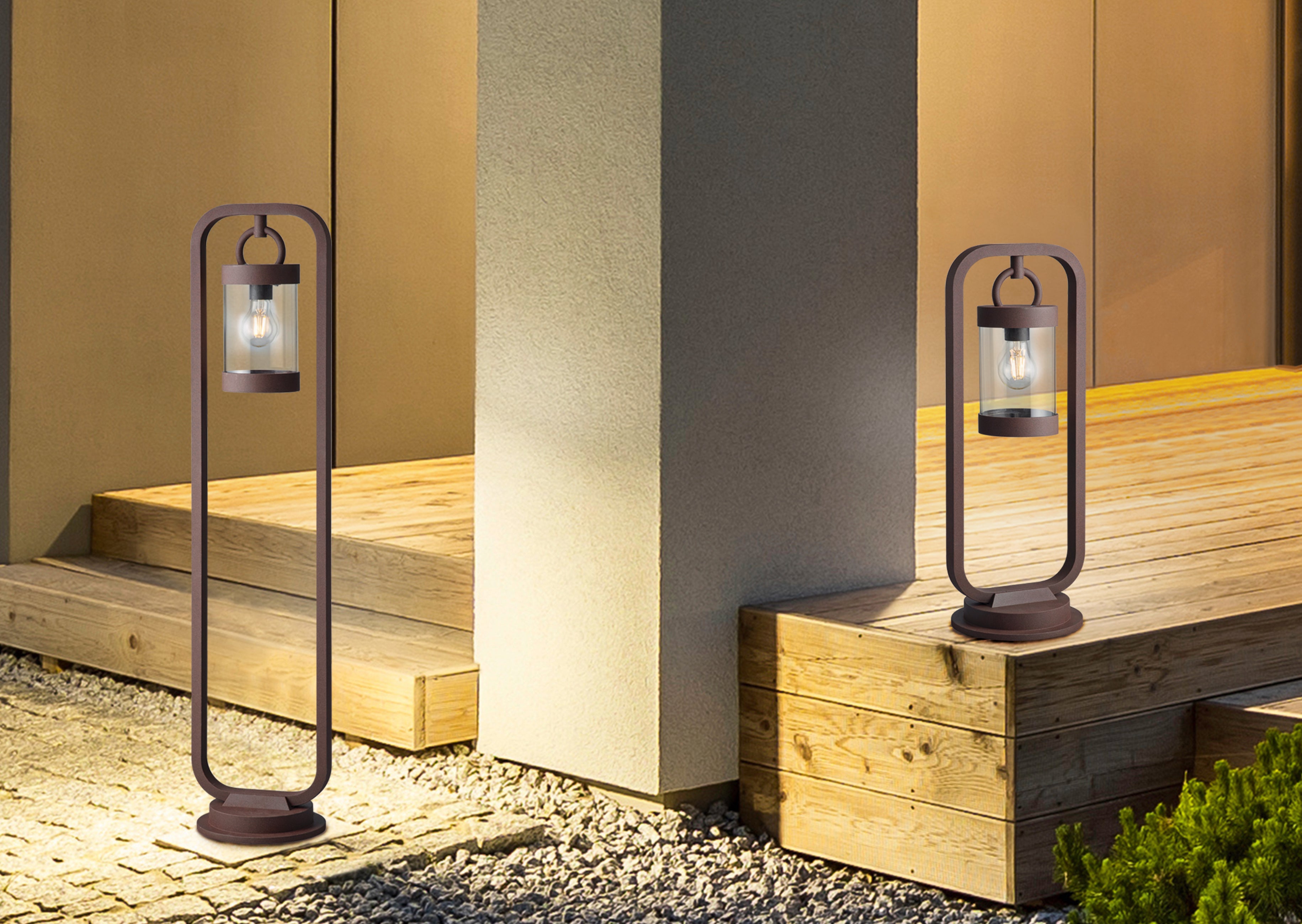 Candeeiro de exterior Sambesi IP44 E27 60cm 1 luz castanho - 2