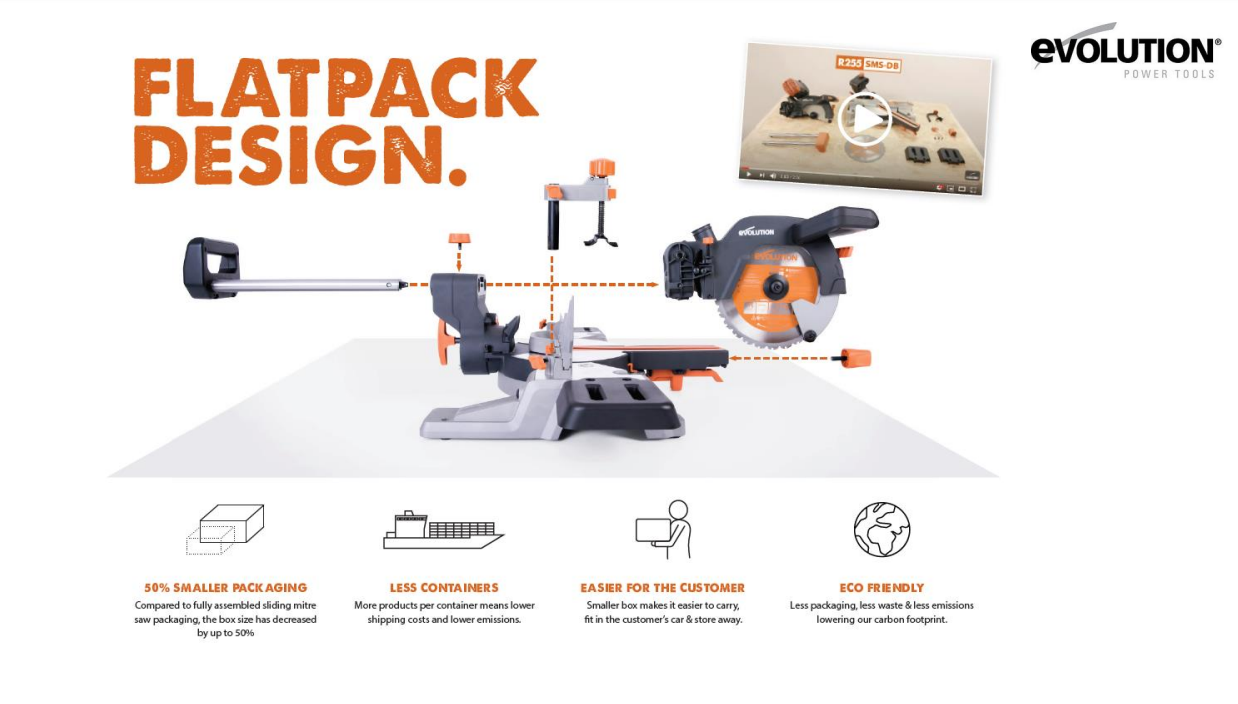 Scie à onglet et scie sur table EVOLUTION R255SMS+, 255 mm, 2000 W - 10