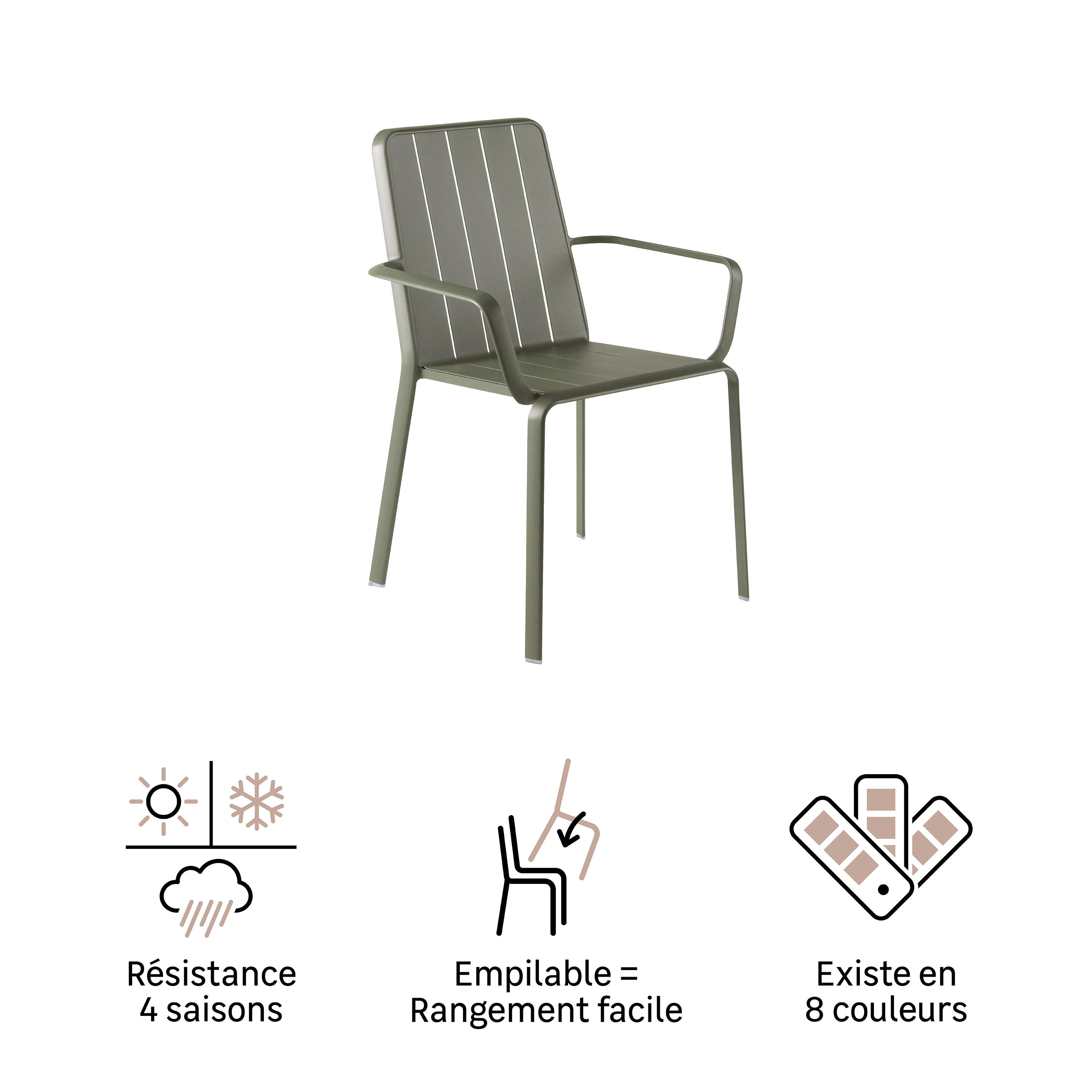 Fauteuil de jardin NATERIAL en aluminium vert - 13