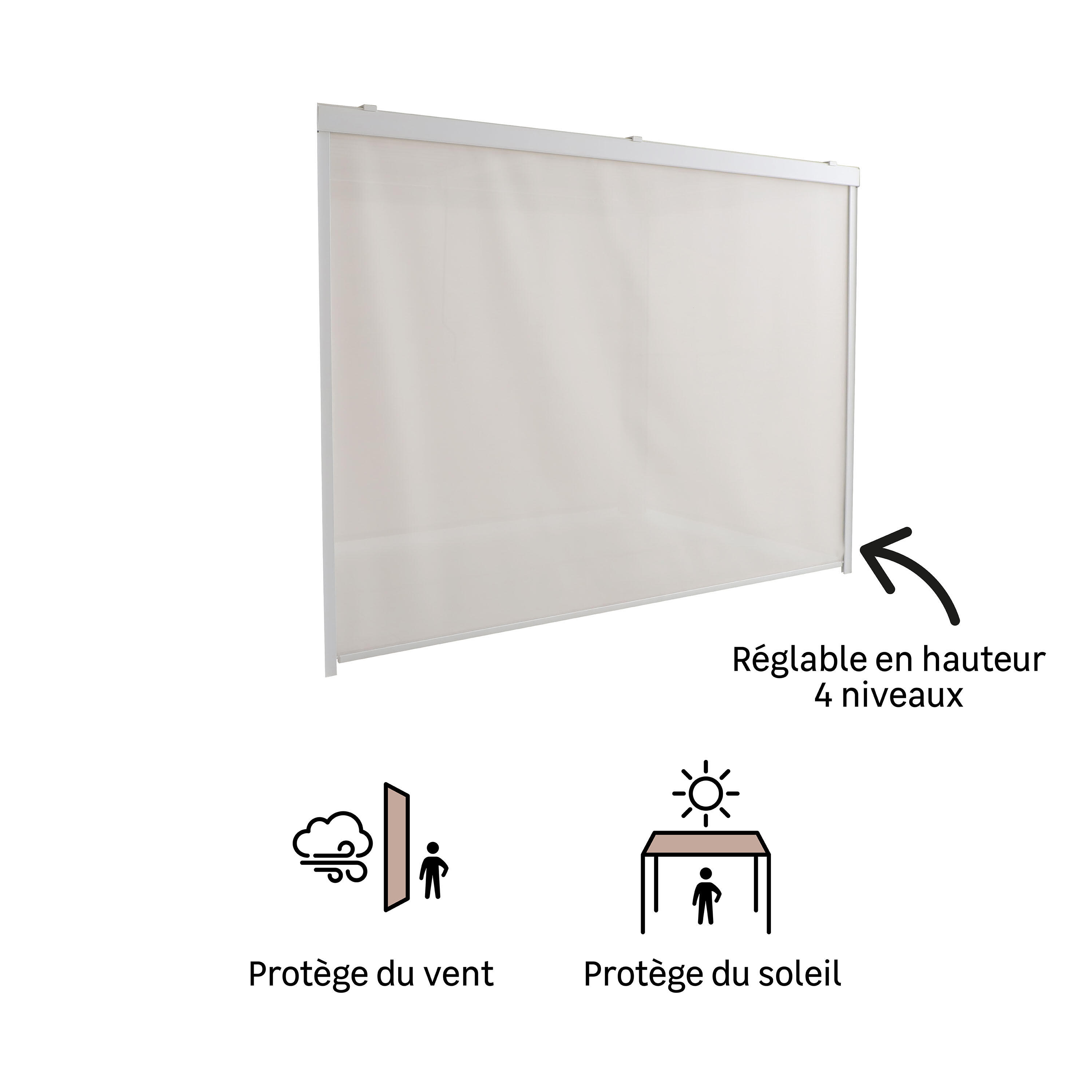 Store manuel pour pergola aluminium blanc NATERIAL Clima, L. 334 x H. 210 cm - 2