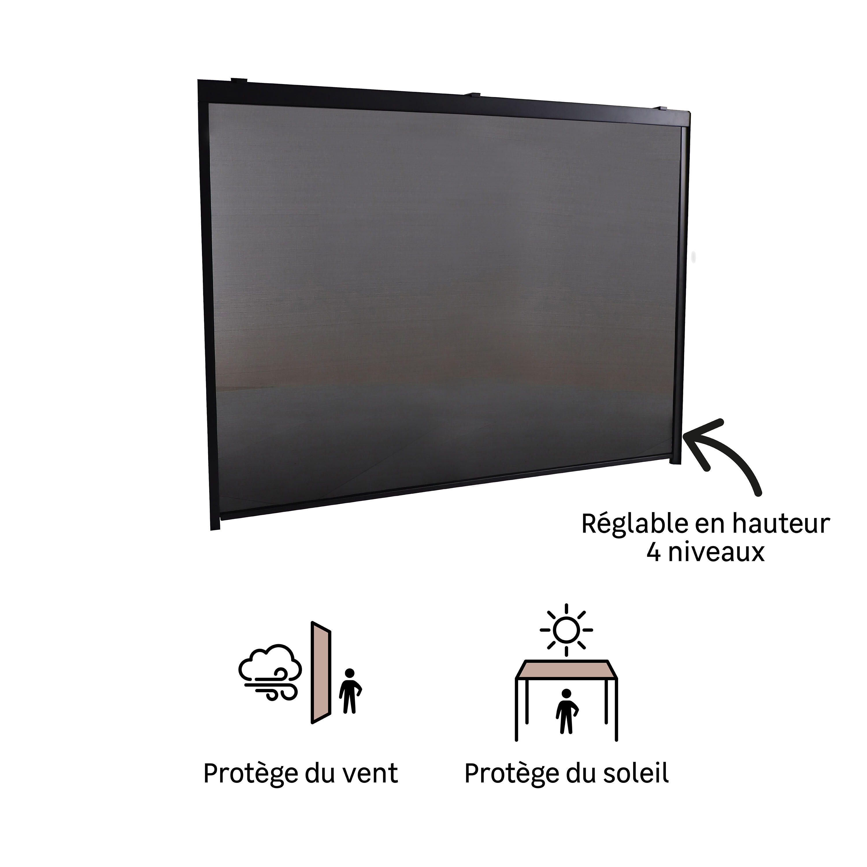 Store manuel pour pergola aluminium gris foncé NATERIAL Clima, L. 334xH. 210 cm - 3