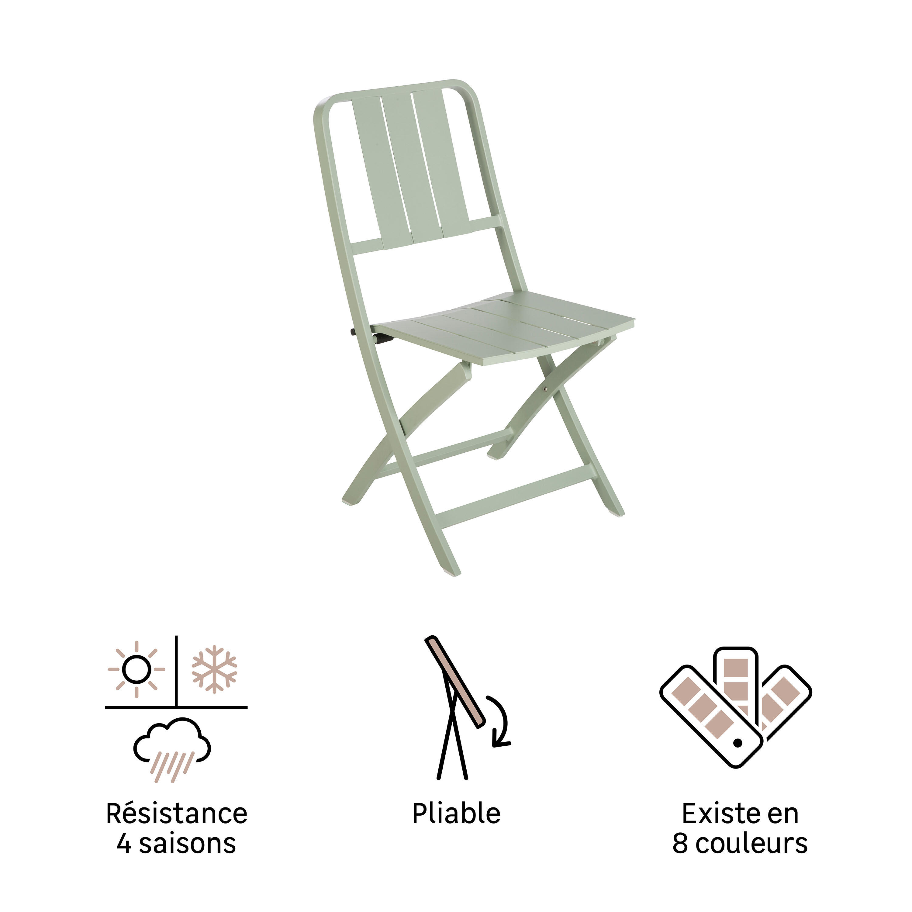 Chaise de jardin NATERIAL Idaho en aluminium vert - 14