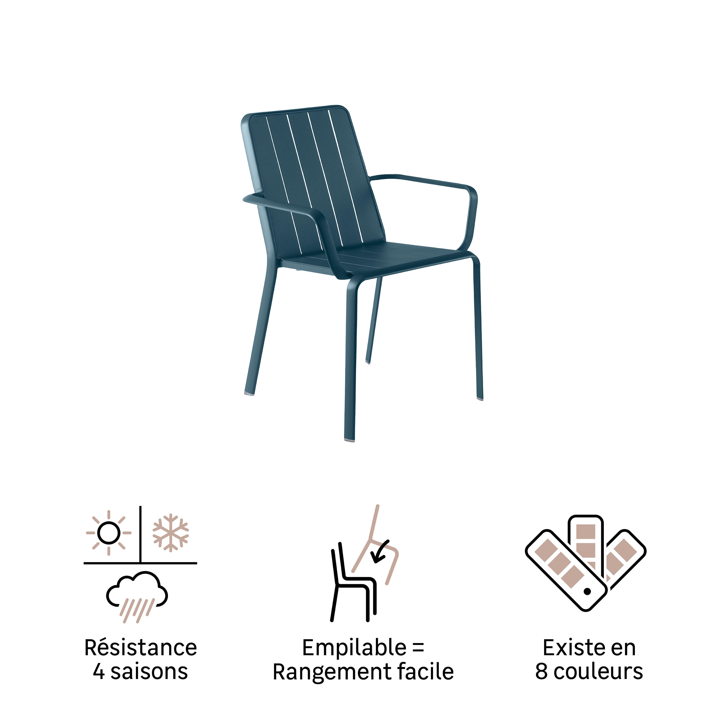 Fauteuil de jardin NATERIAL en aluminium bleu - 13