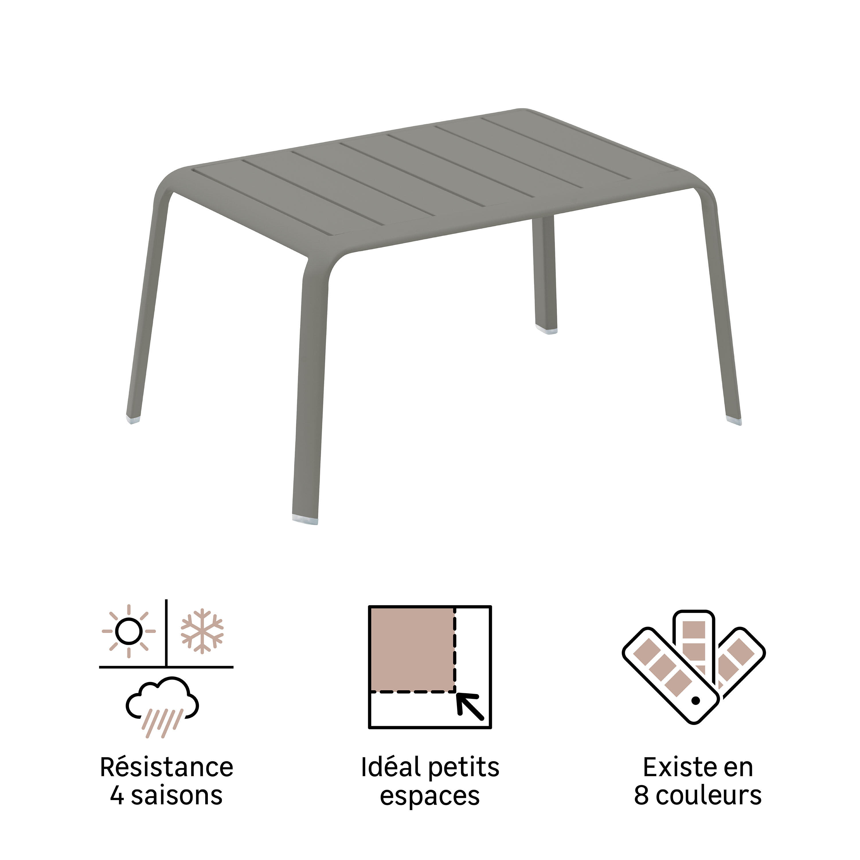 Table basse NATERIAL Idaho rectangulaire vert 2 personnes - 8