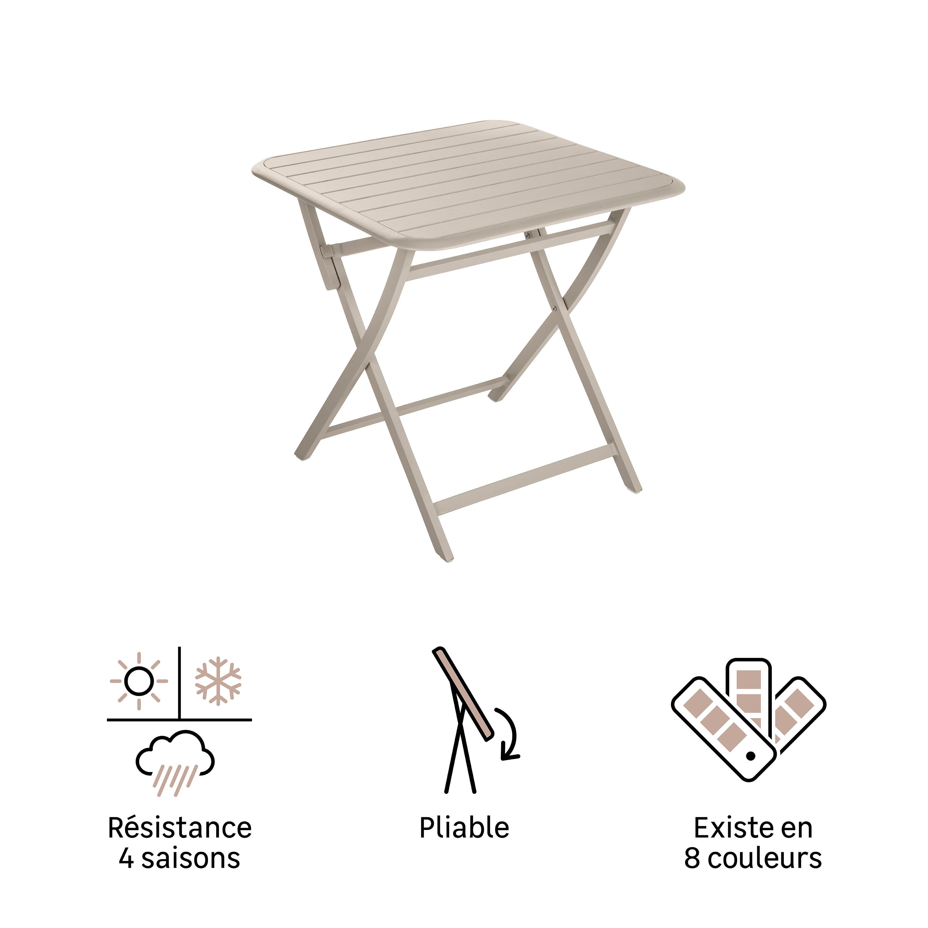 Table pliante Idaho NATERIAL carré 2 personnes - 9