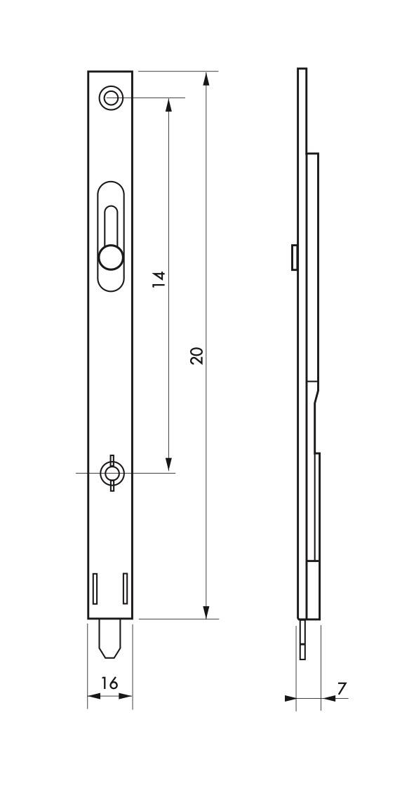 Türkantriegel Pans Bords Verrou Verrou 125/6 Avec Levier à Bascule Laqué