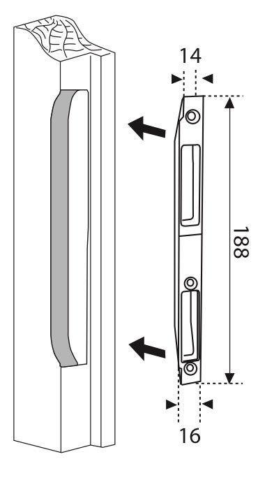Gâche centrage gauche pour serrure multipoint encastrée, THIRARD argent - 2