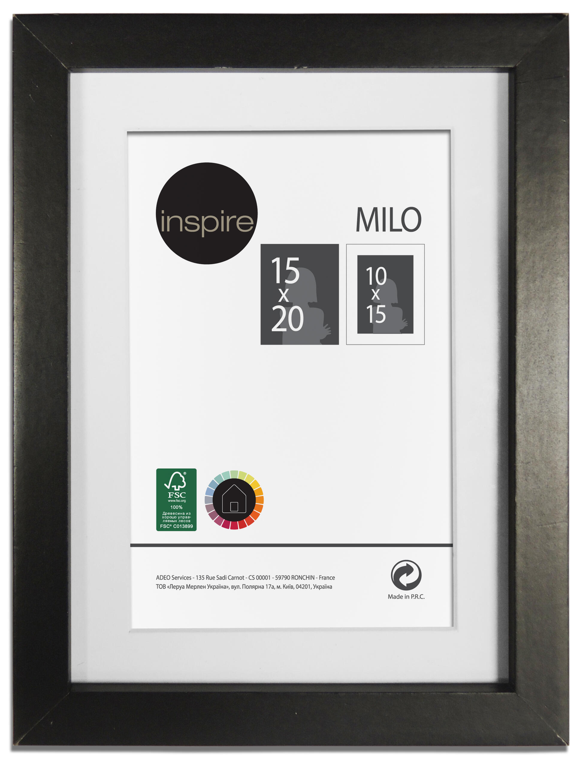 Marco milo negro inspire 15x20cm
