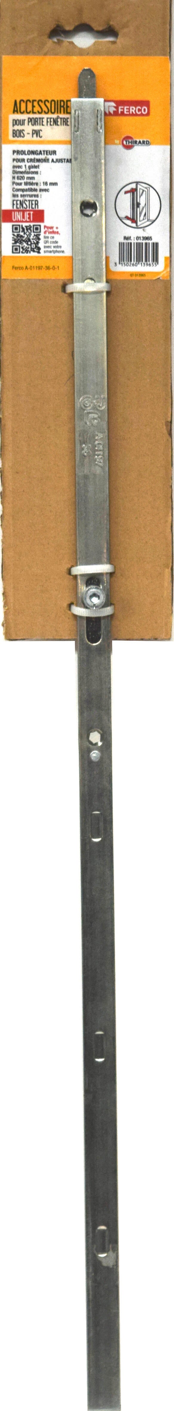 Prolongateur de serrure pour serrure multipoint encastrée, FERCO gris - 3
