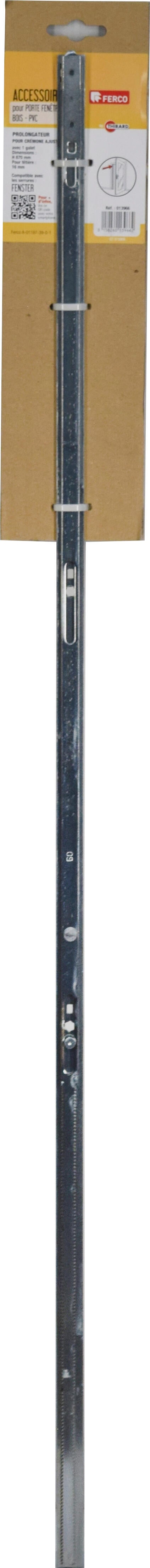 Prolongateur de serrure pour serrure multipoint encastrée, FERCO gris - 3