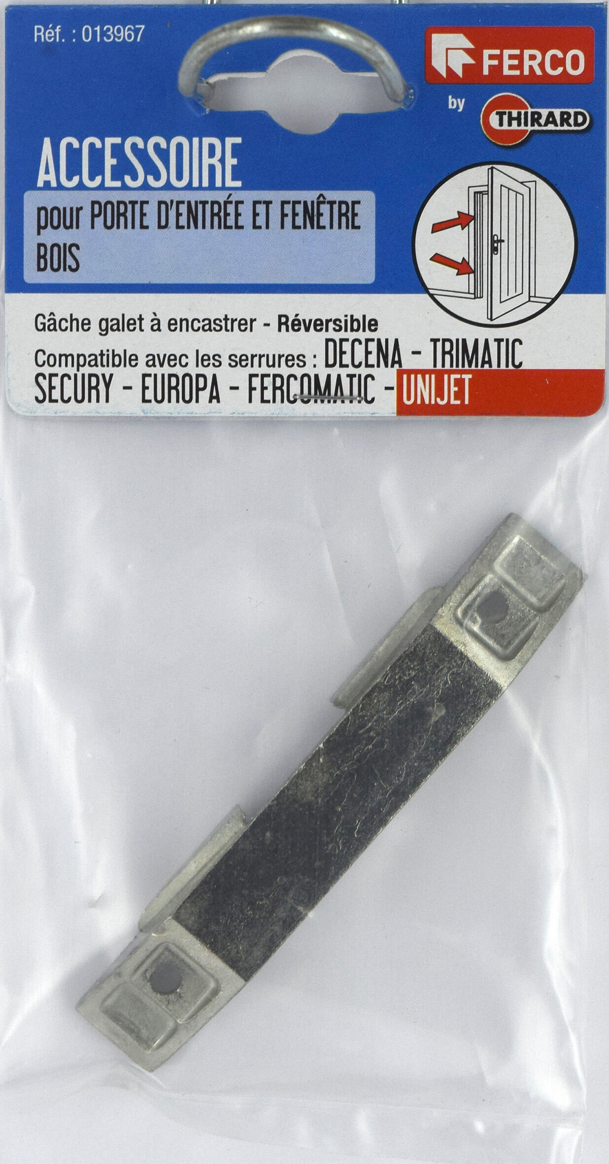 Gâche galet pour PVC pour serrure multipoint encastrée, FERCO gris - 3