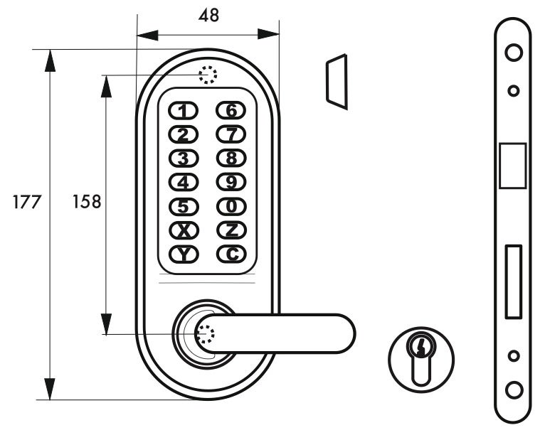 Serrure à combinaison mécanique, THIRARD avec béquille - 3