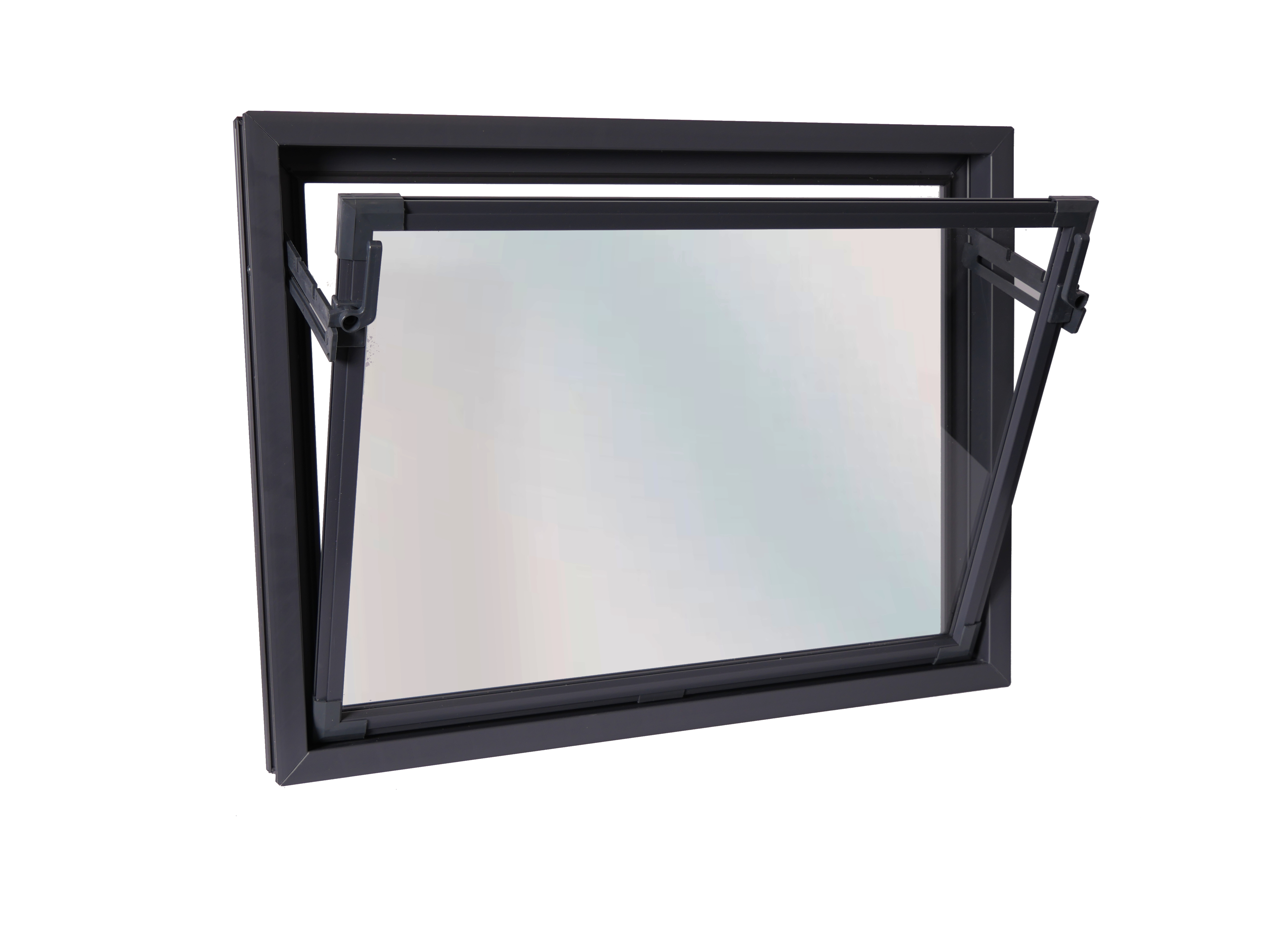 Okno PCV szyba pojedyńcza gospodarcze antracytowe 800x600 mm uchylne do wewnątrz ACO KIPP - 3