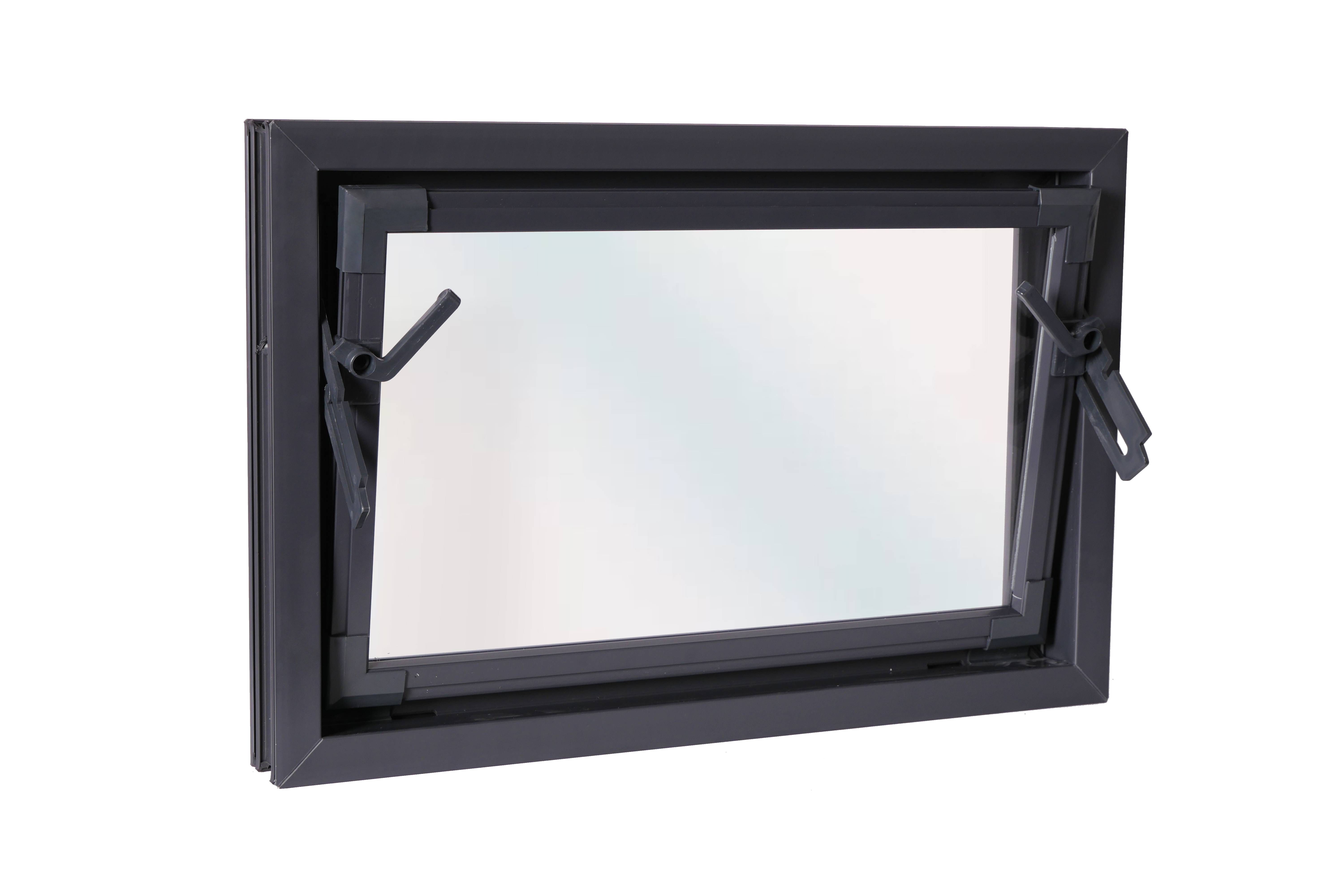 Okno PCV szyba pojedyńcza gospodarcze antracytowe 600x400 mm uchylne do wewnątrz ACO KIPP - 2