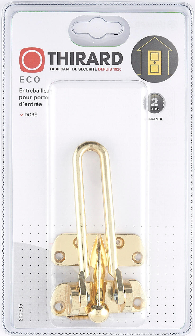 Entrebâilleur de porte barre THIRARD laiton doré - 2