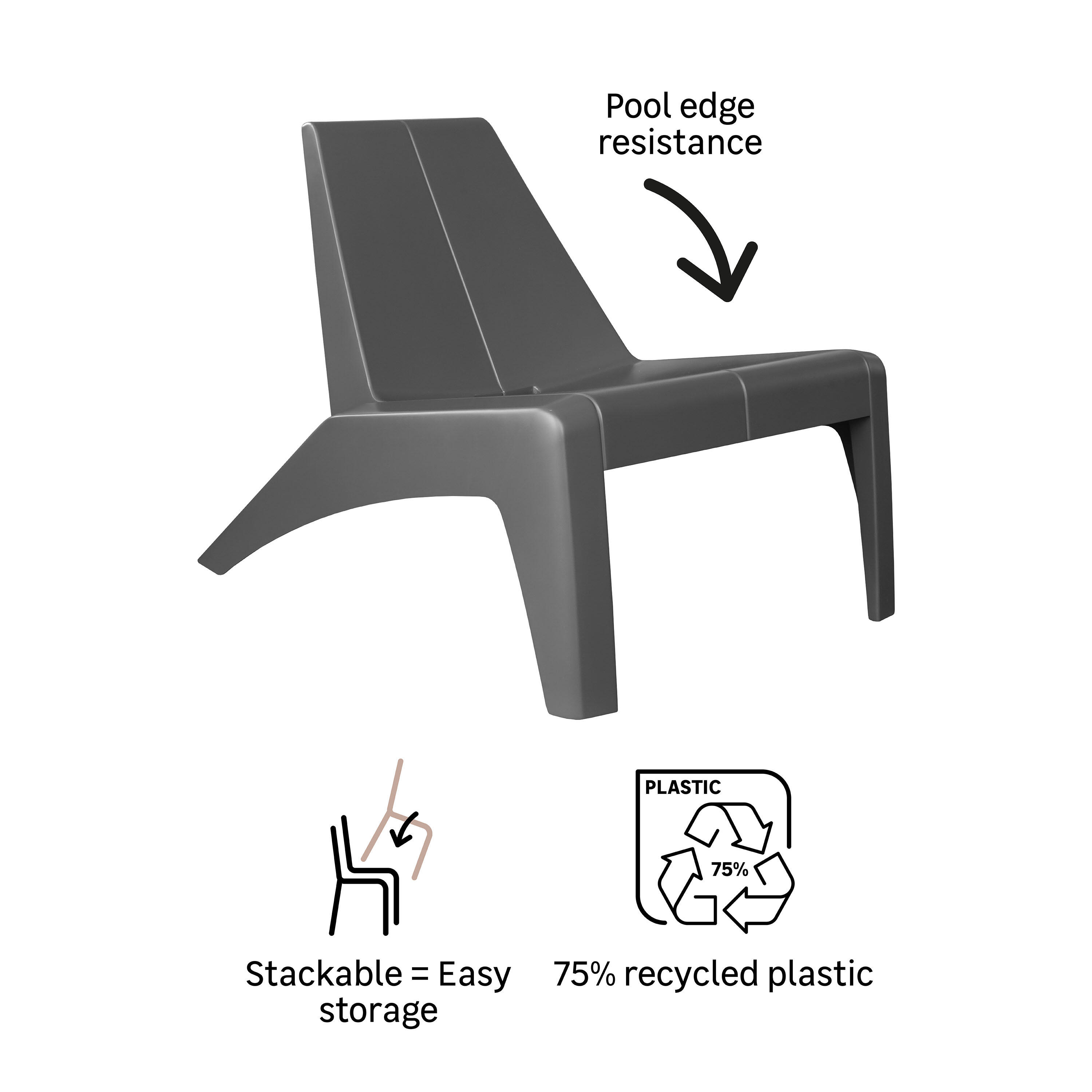 Cadeira de jardim relax cinzento Halius Naterial - 7