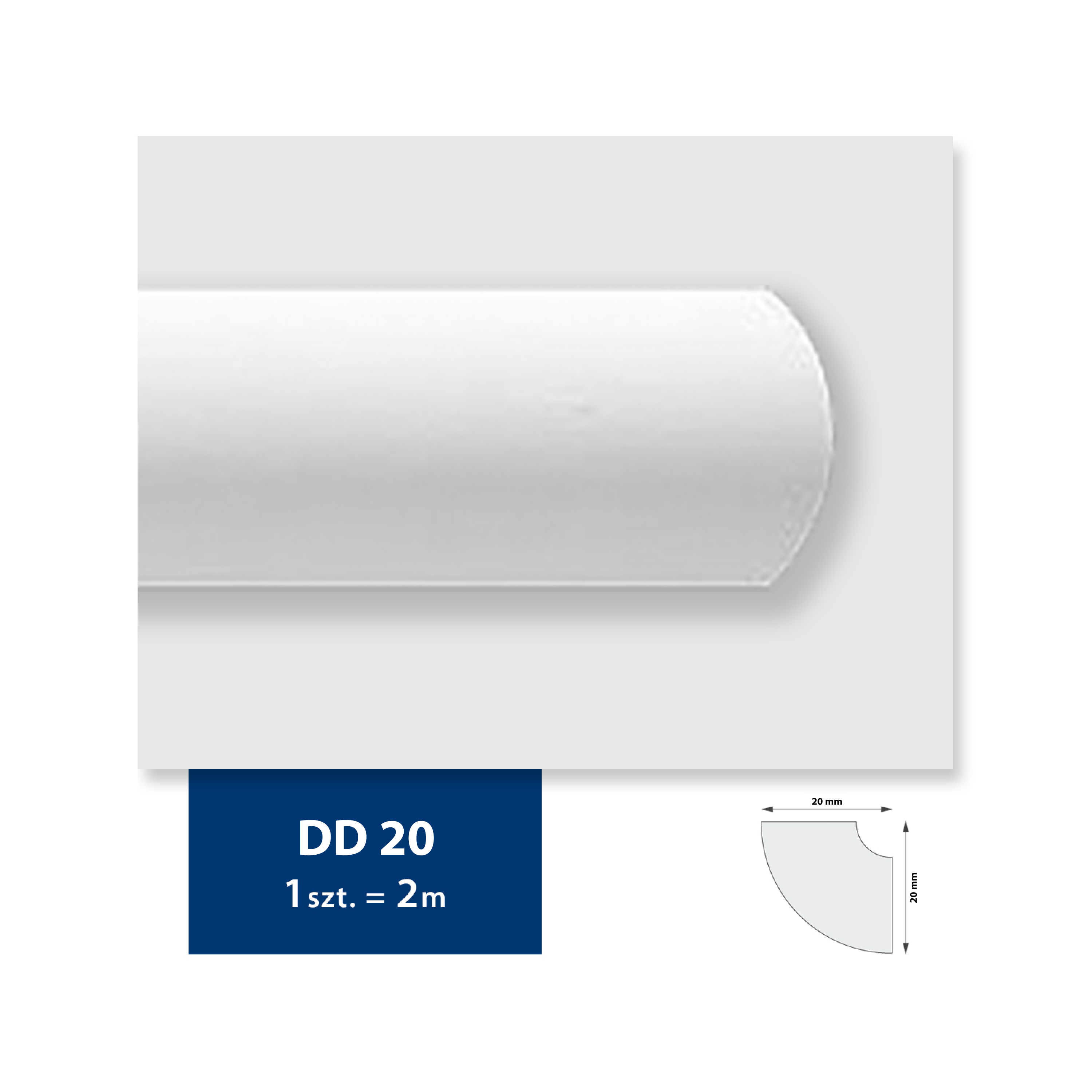 Listwa przysufitowa DD20 z polistyrenu 2 x 200 cm DMS - 5
