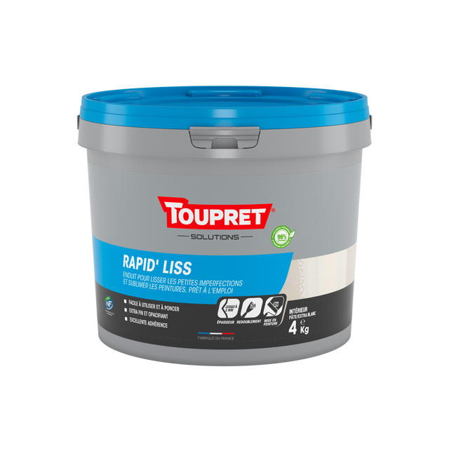 Enduit en pâte Rapid'liss TOUPRET 4kg
