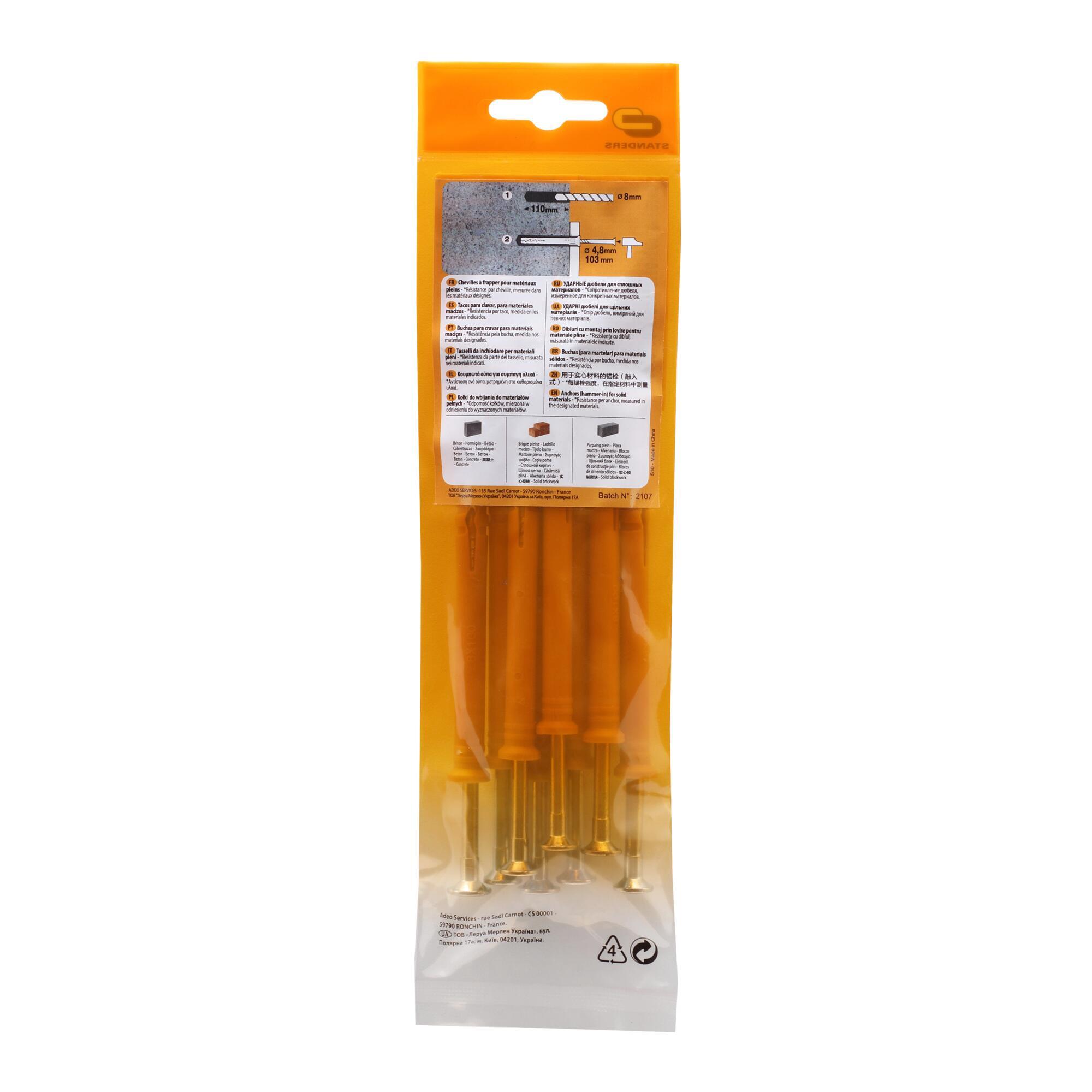 8 buchas nylon STANDERS 8X100MM COM PARAFUSO - 8