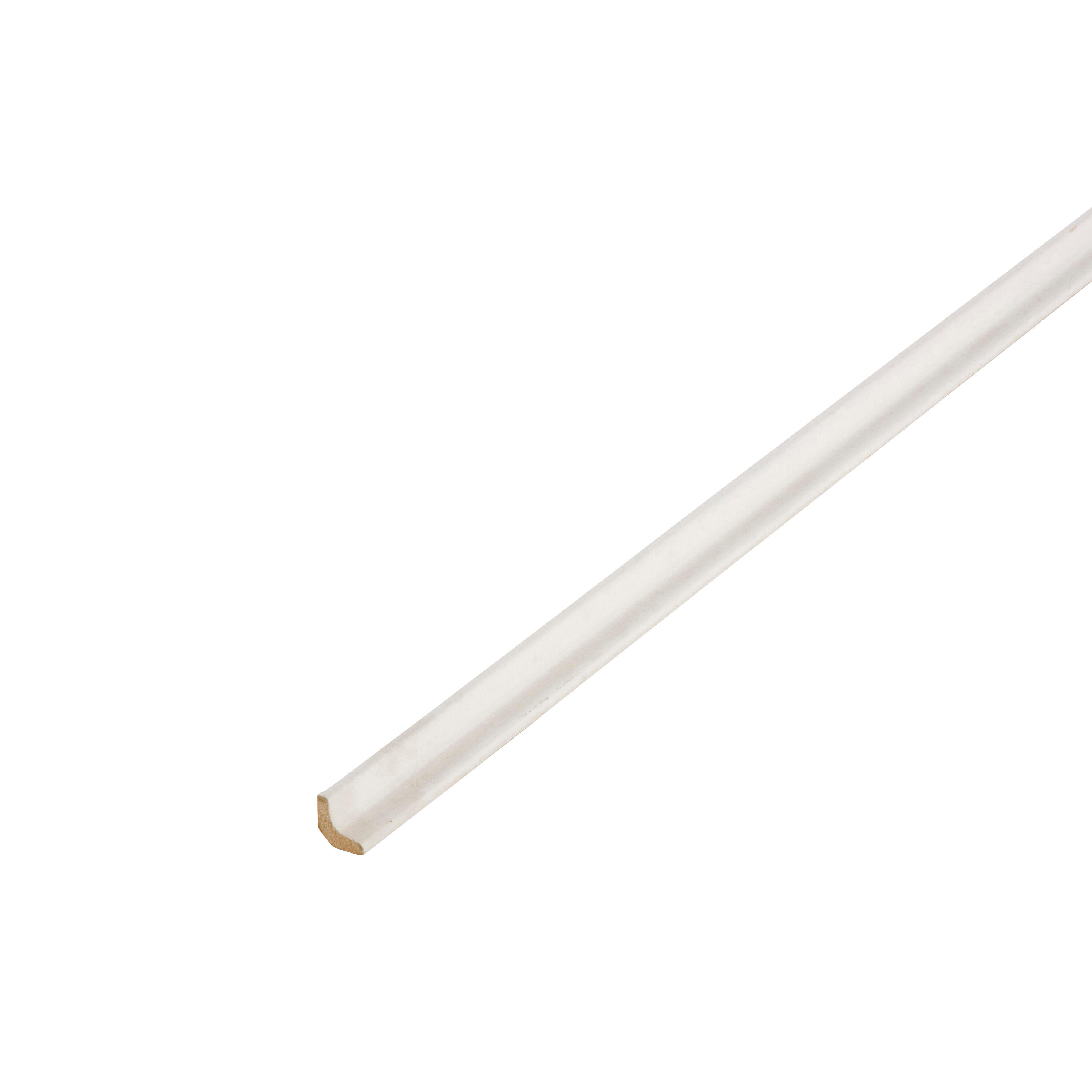 Corniche médium (MDF) moderne tronquée blanc, 17 x 17 mm, L. 2.44 m - 4