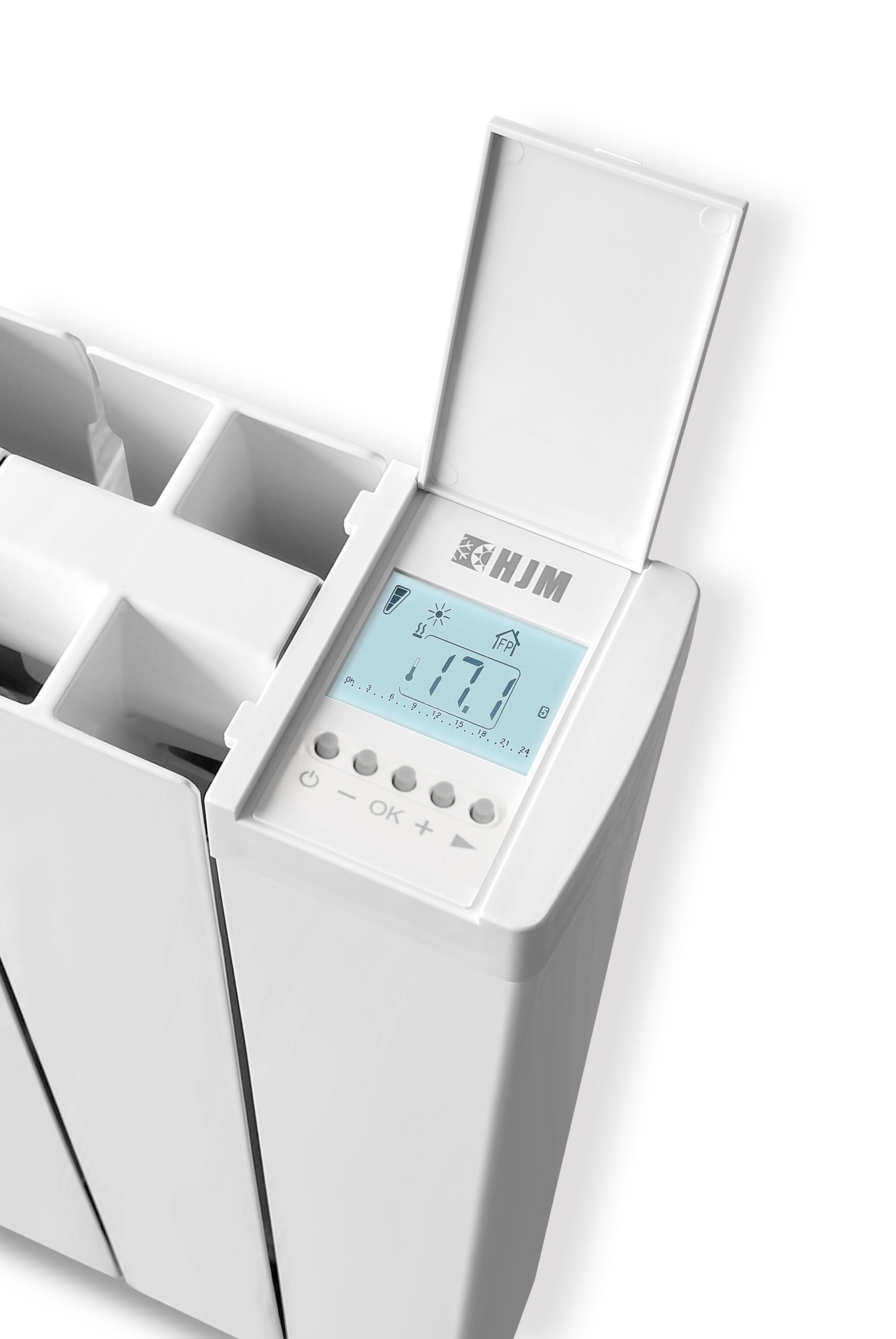 Radiateur électrique à inertie fluide 1500 W HJM Alanis horizontal blanc - 7