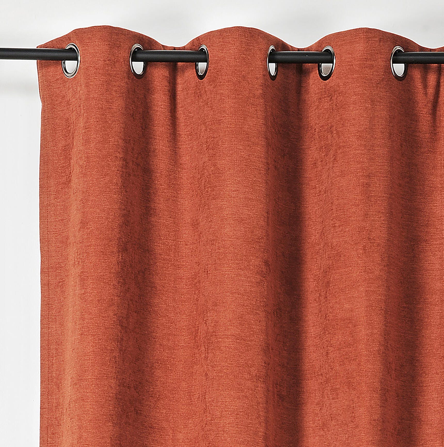 Rideau occultant thermique, Alaska, terracotta H.260 x l.140 cm | Leroy ...
