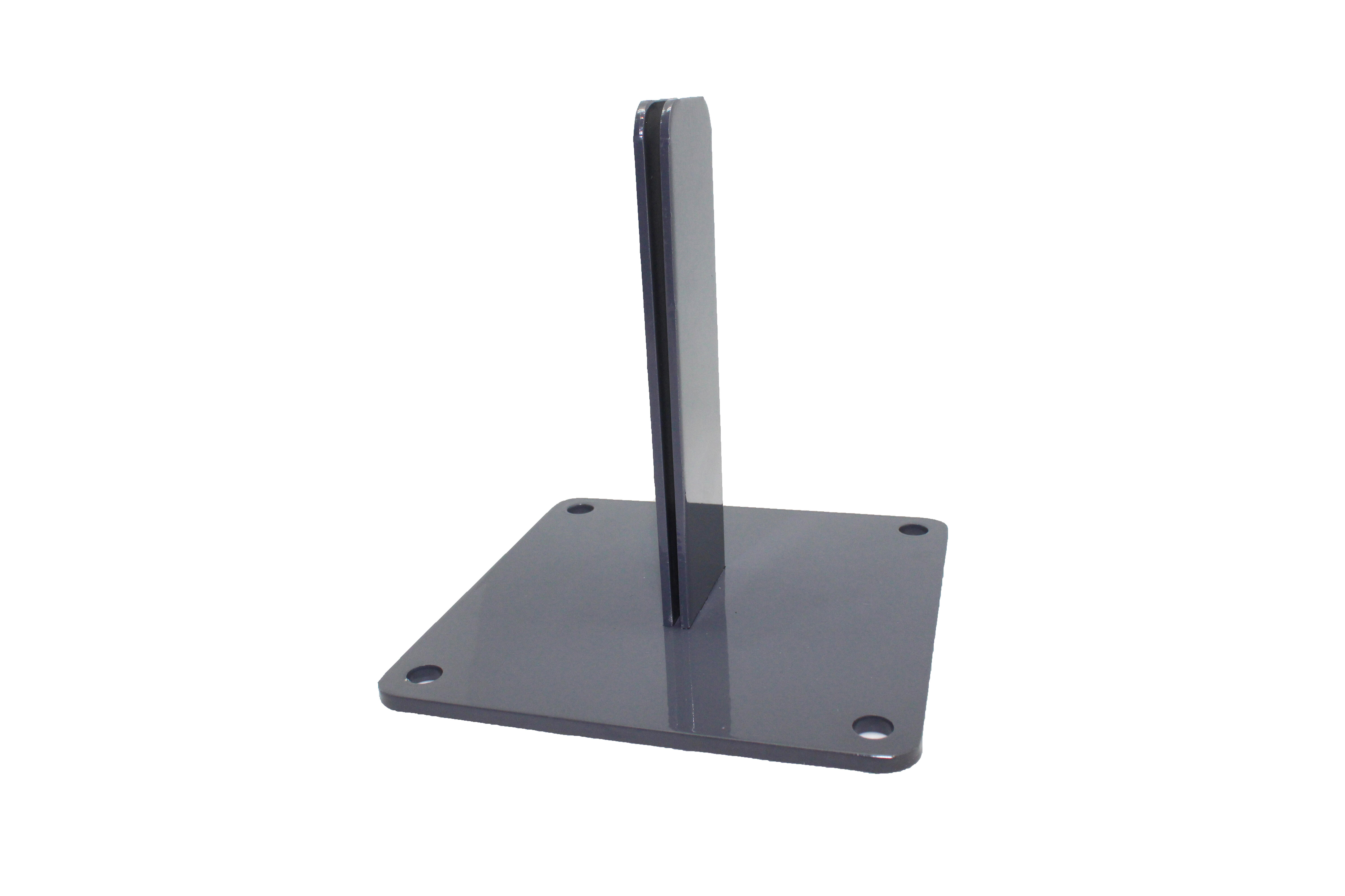 Platine pour poteau multifonction gris, H.15.5cm - 2