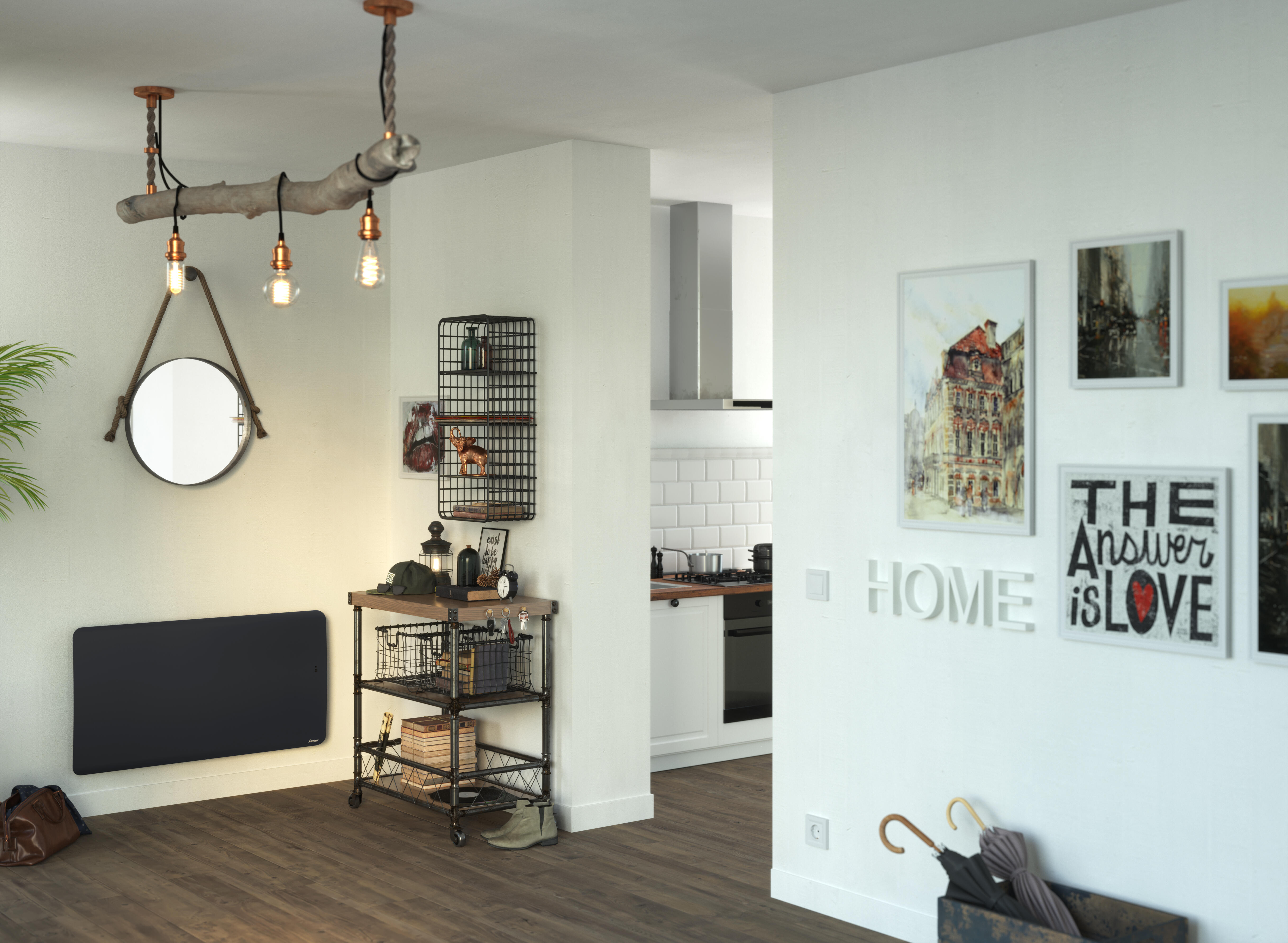 Radiateur électrique double système chauffant 2000W SAUTER Hekla horizontal noir - 2