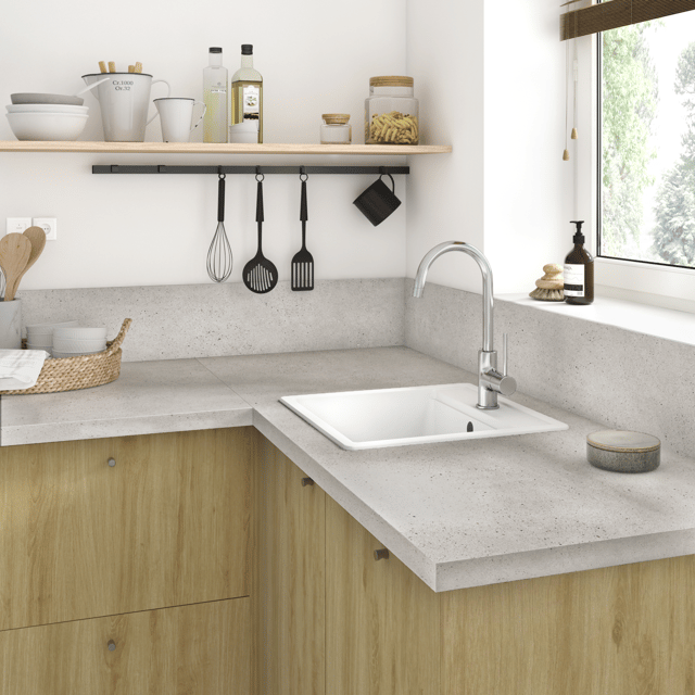 Plan de travail stratifié Sable blanchi L.315 x P.65 cm, Ep.38 mm