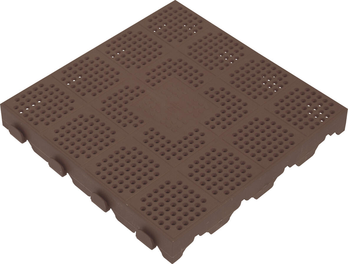 Dalle clipsable terrasse crossover, marron foncé, L.40 x l.40 cm x Ep.48mm - 2