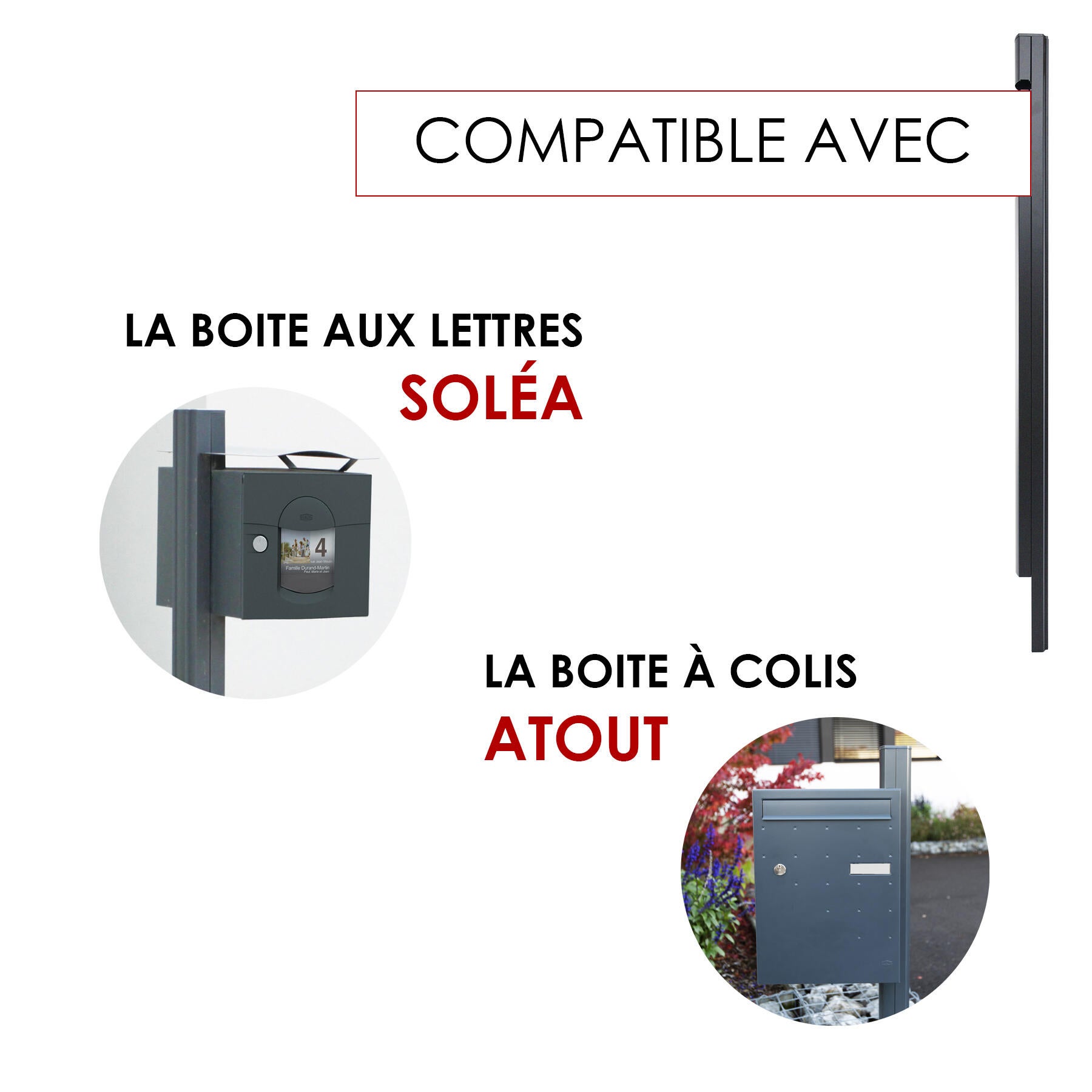 Pied latéral Soléa H.160 x l.10 x P.9 cm RENZ, gris anthracite - 6