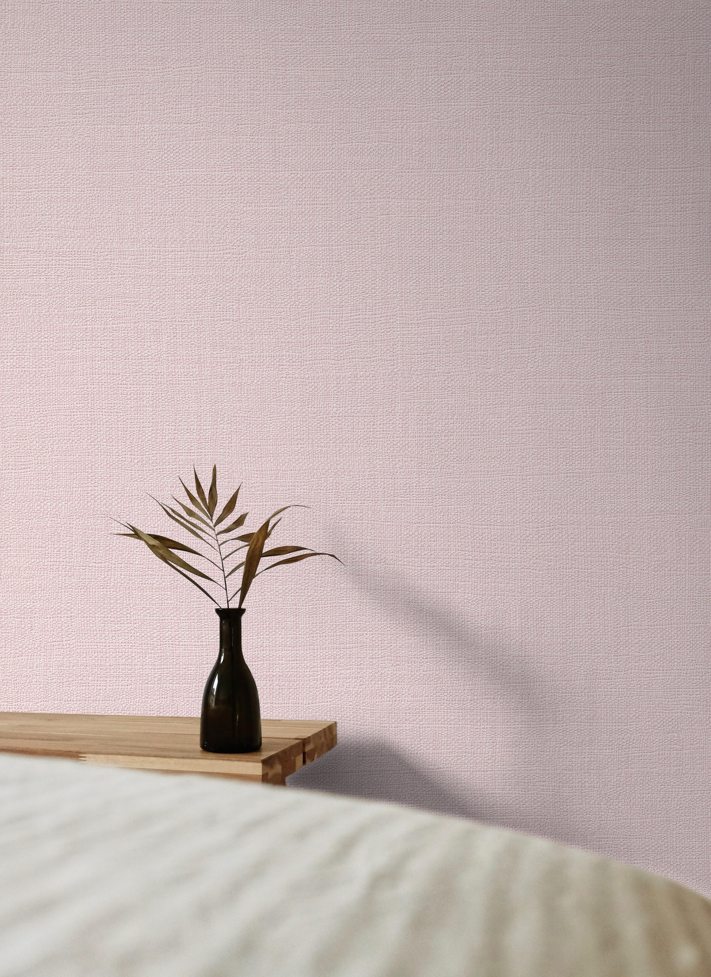 Papier peint vinyle Textile nacré rose blush - 2