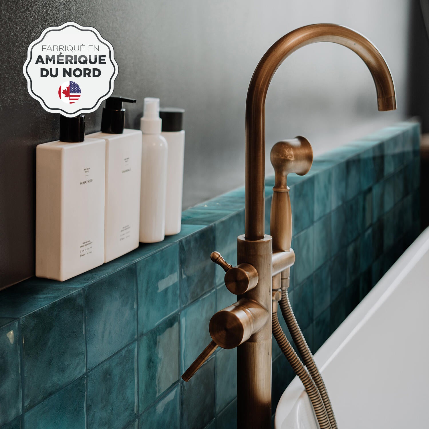 Lot de 4 adhésifs décoratifs, Zellige costa, bleu, 23 cm x 23 cm - 2