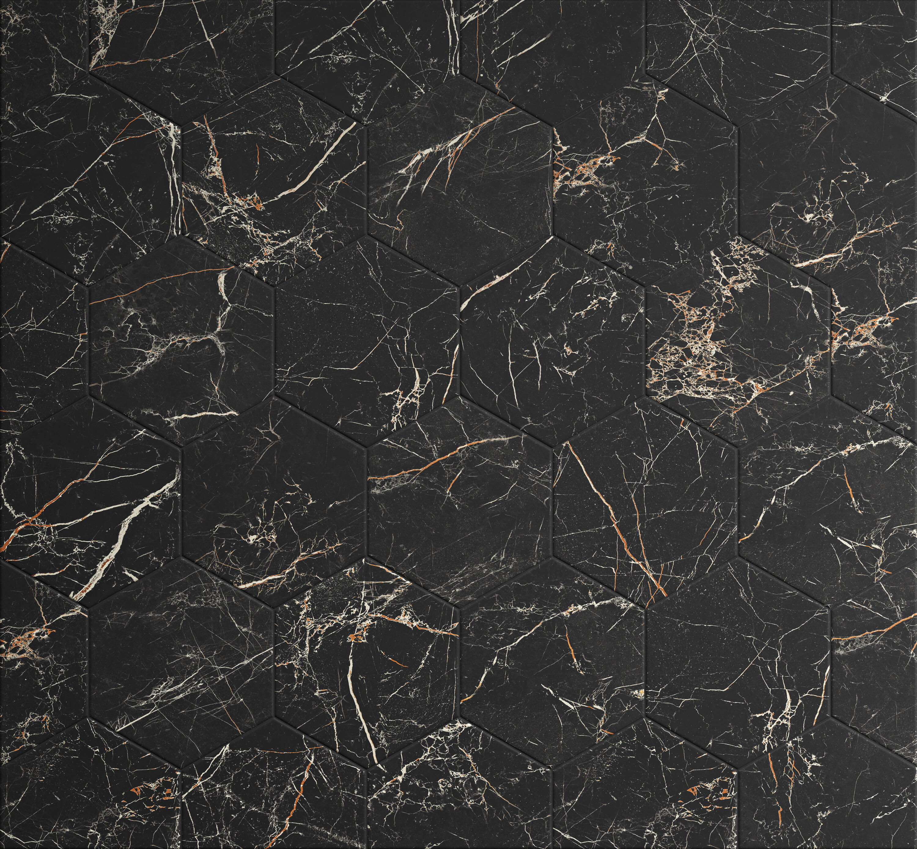 Carrelage sol intérieur effet marbre noir gold Murano l.27xL.27 cm - 8