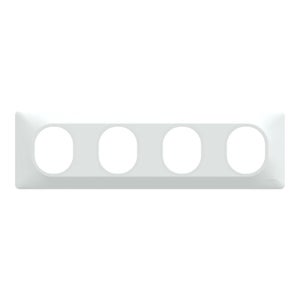 Plaque quadruple horizontale Ovalis, SCHNEIDER ELECTRIC, blanc
